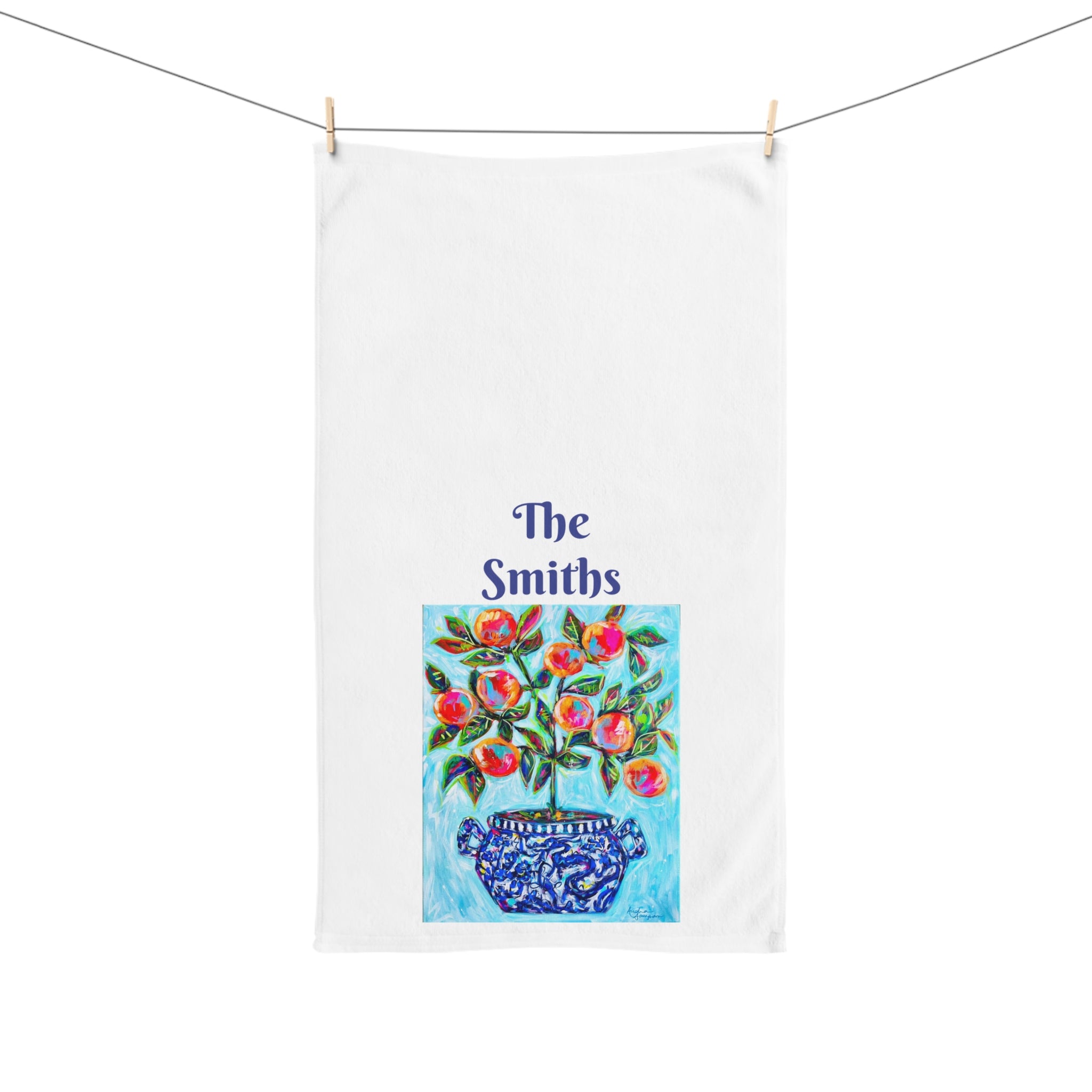 Orange Tree Hand Towel - Free Personalization