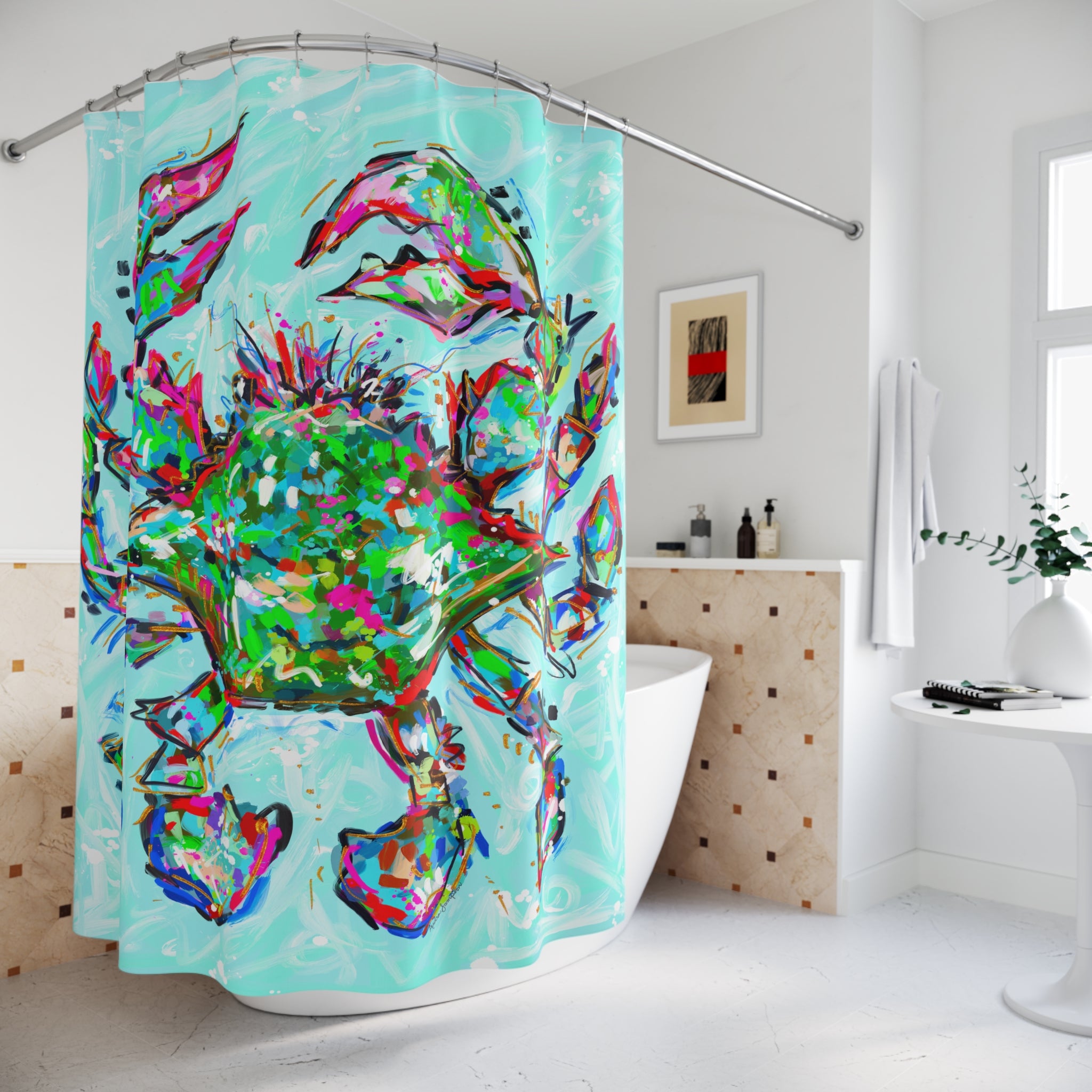 Blue Crab Shower Curtains