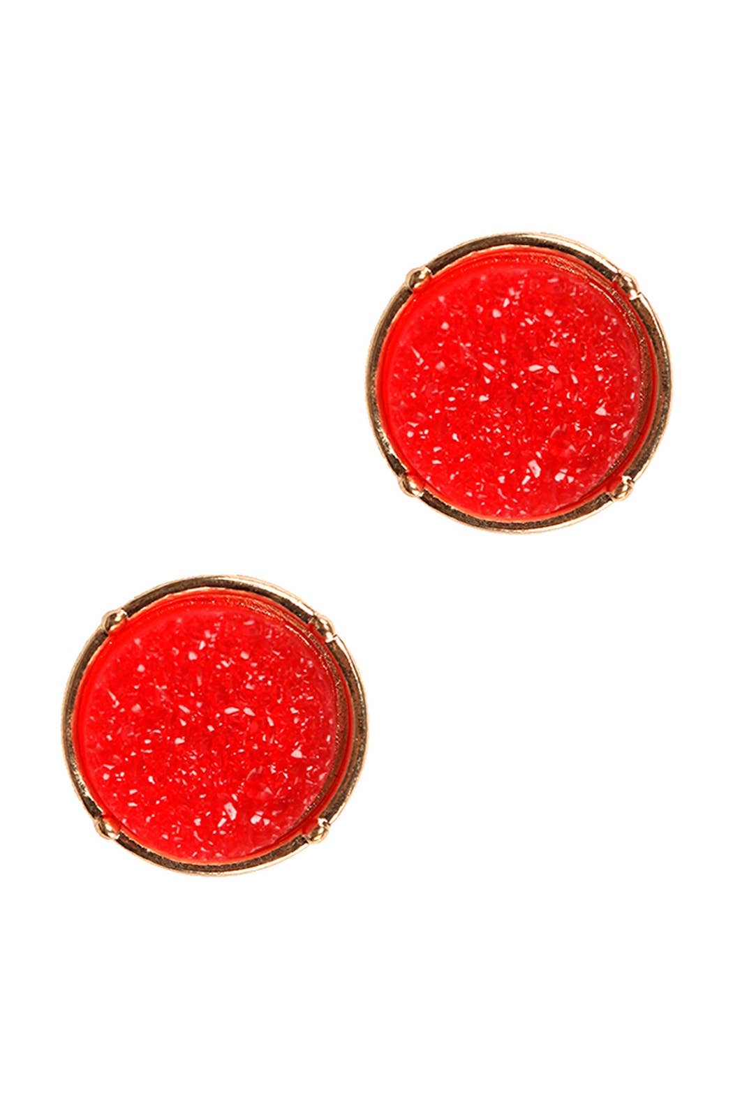 FE1921 - DRUZY ROUND POST EARRINGS: Brown