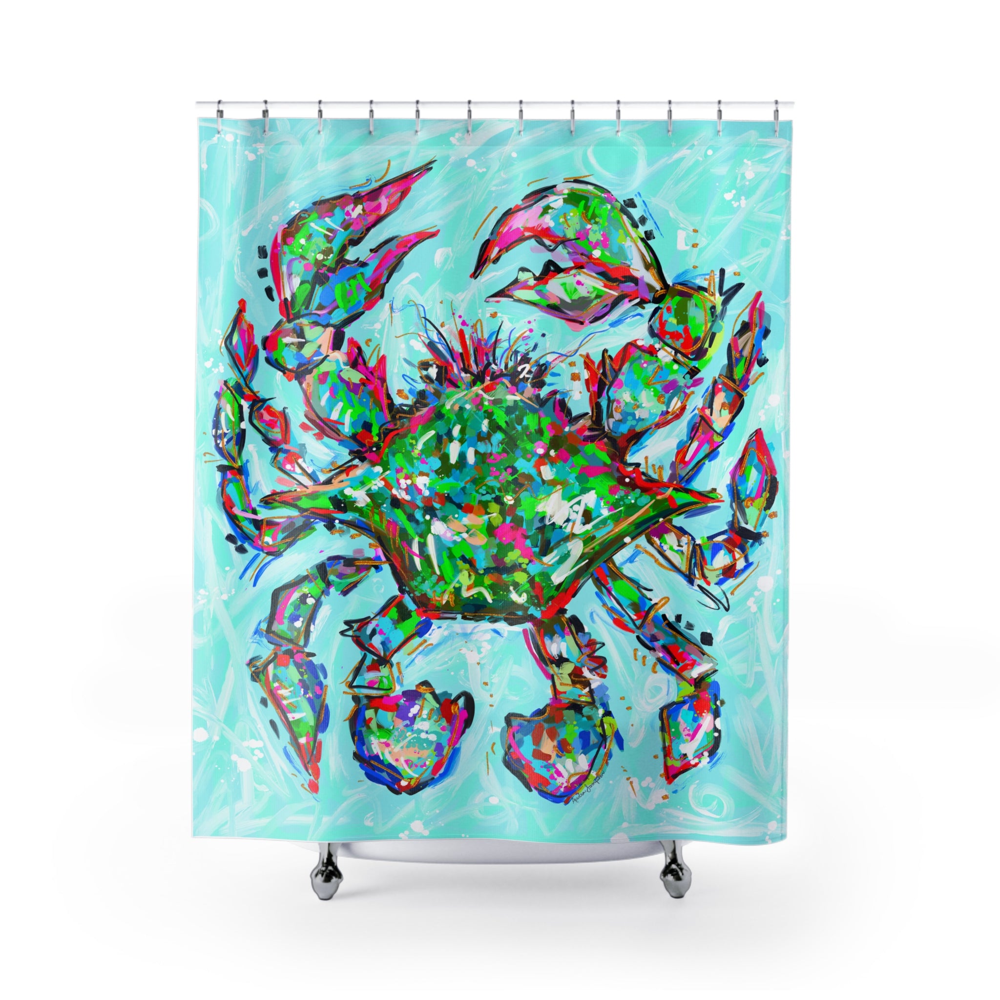 Blue Crab Shower Curtains