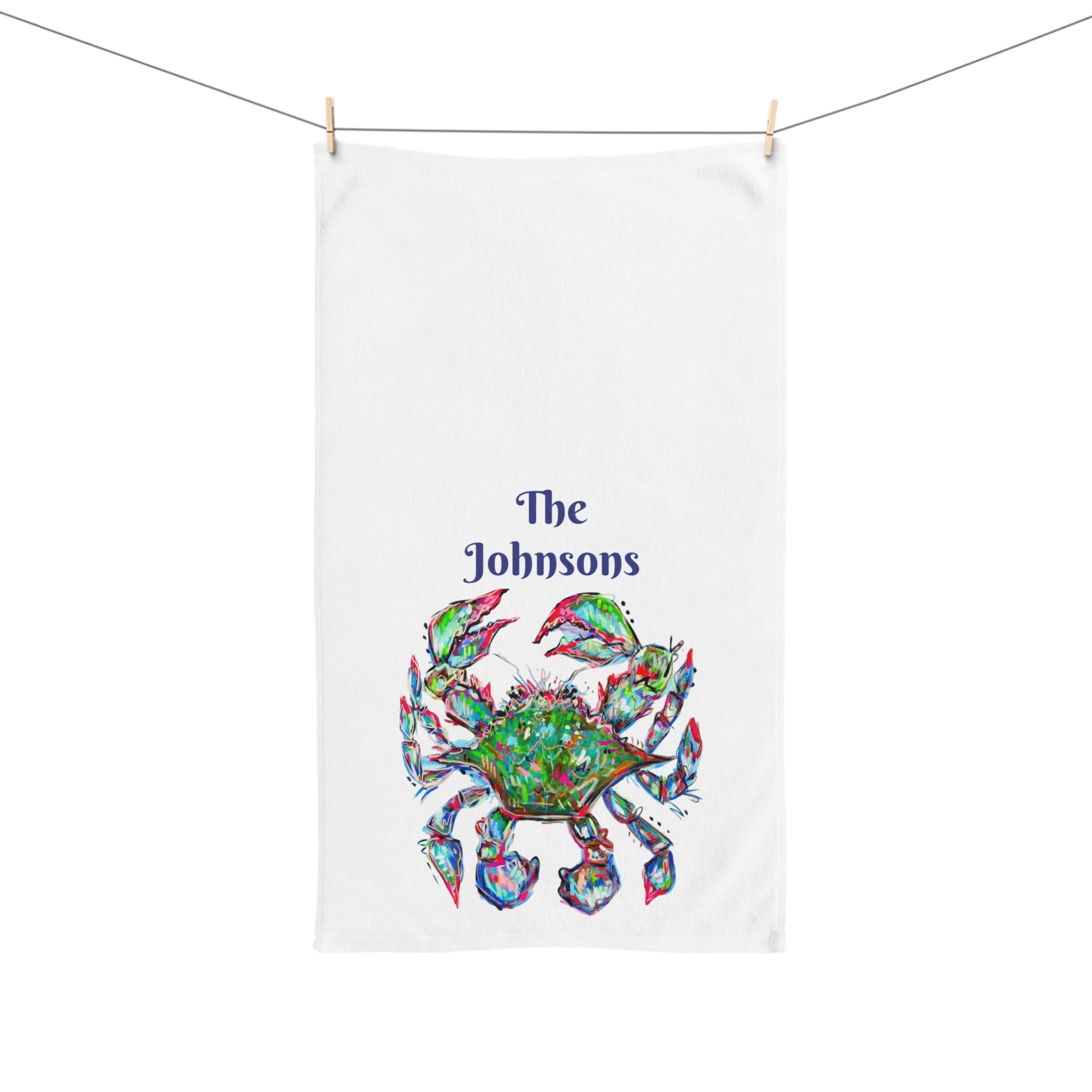 Blue Crab Tea Towel - Free Personalization