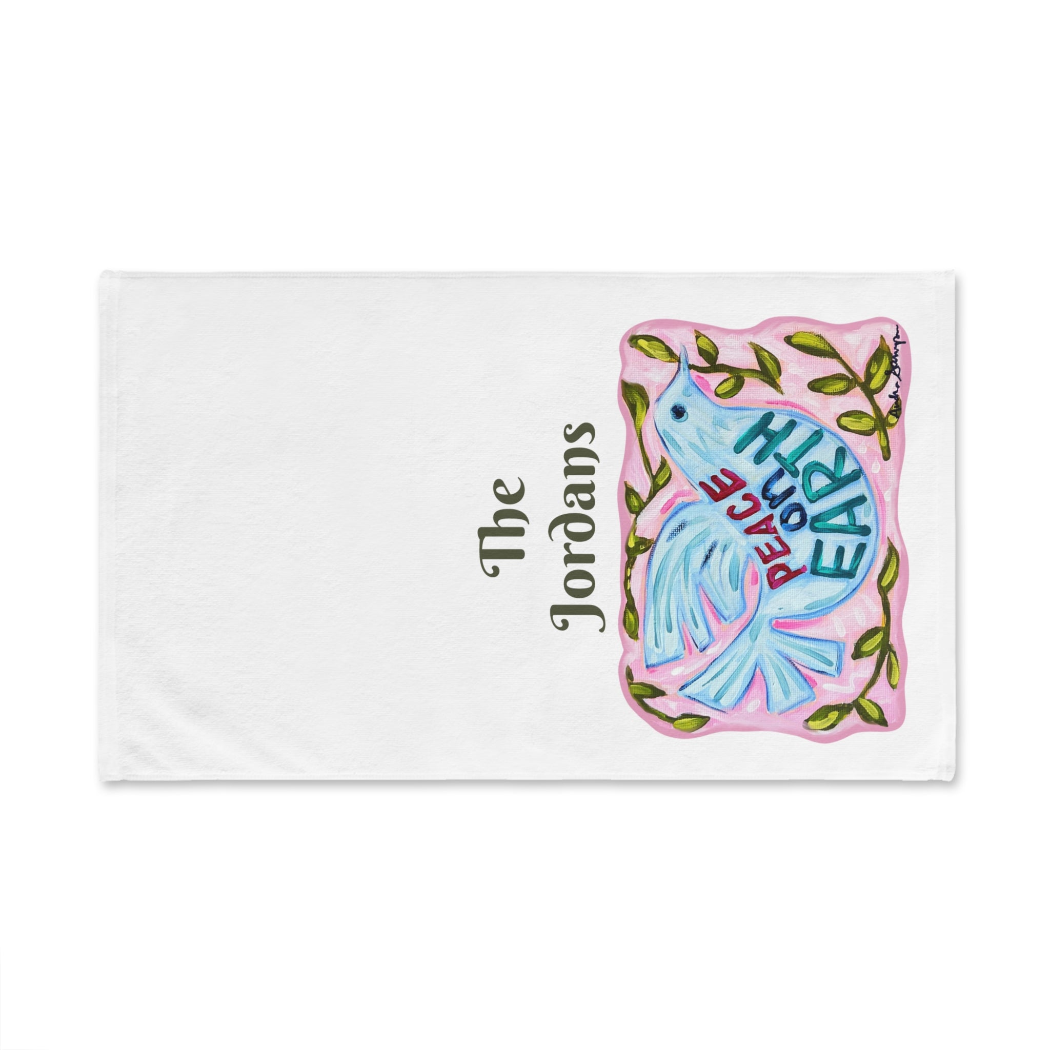 Peace On Earth Dove Tea Towel - Free Personalization