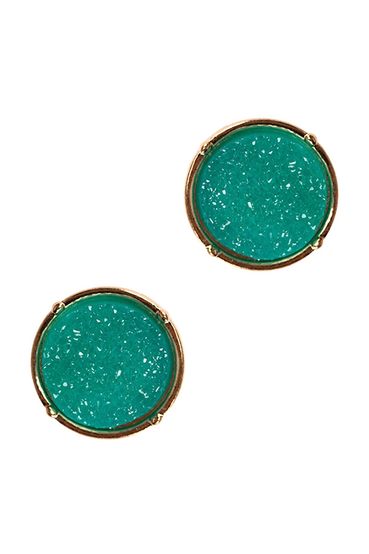 FE1921 - DRUZY ROUND POST EARRINGS: Brown