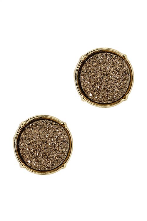 FE1921 - DRUZY ROUND POST EARRINGS: IVORY