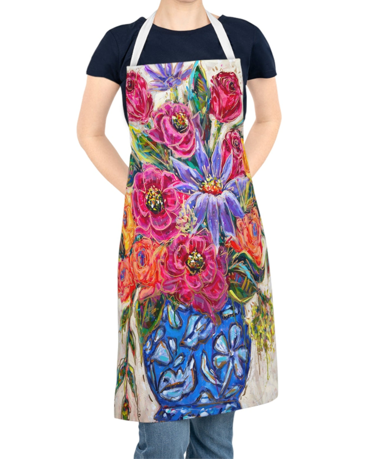 Blue Vase Floral Apron