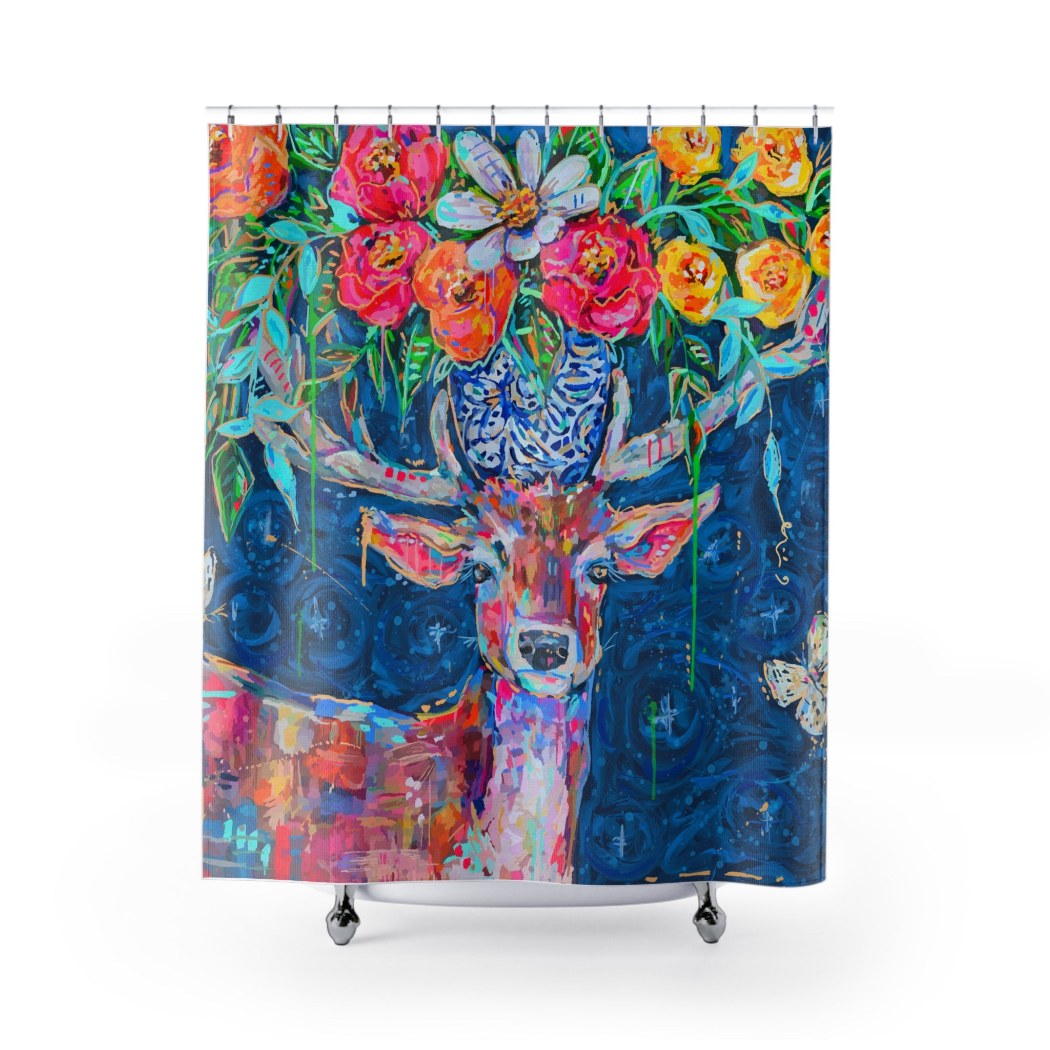 Deer and Bouquet Shower Curtains