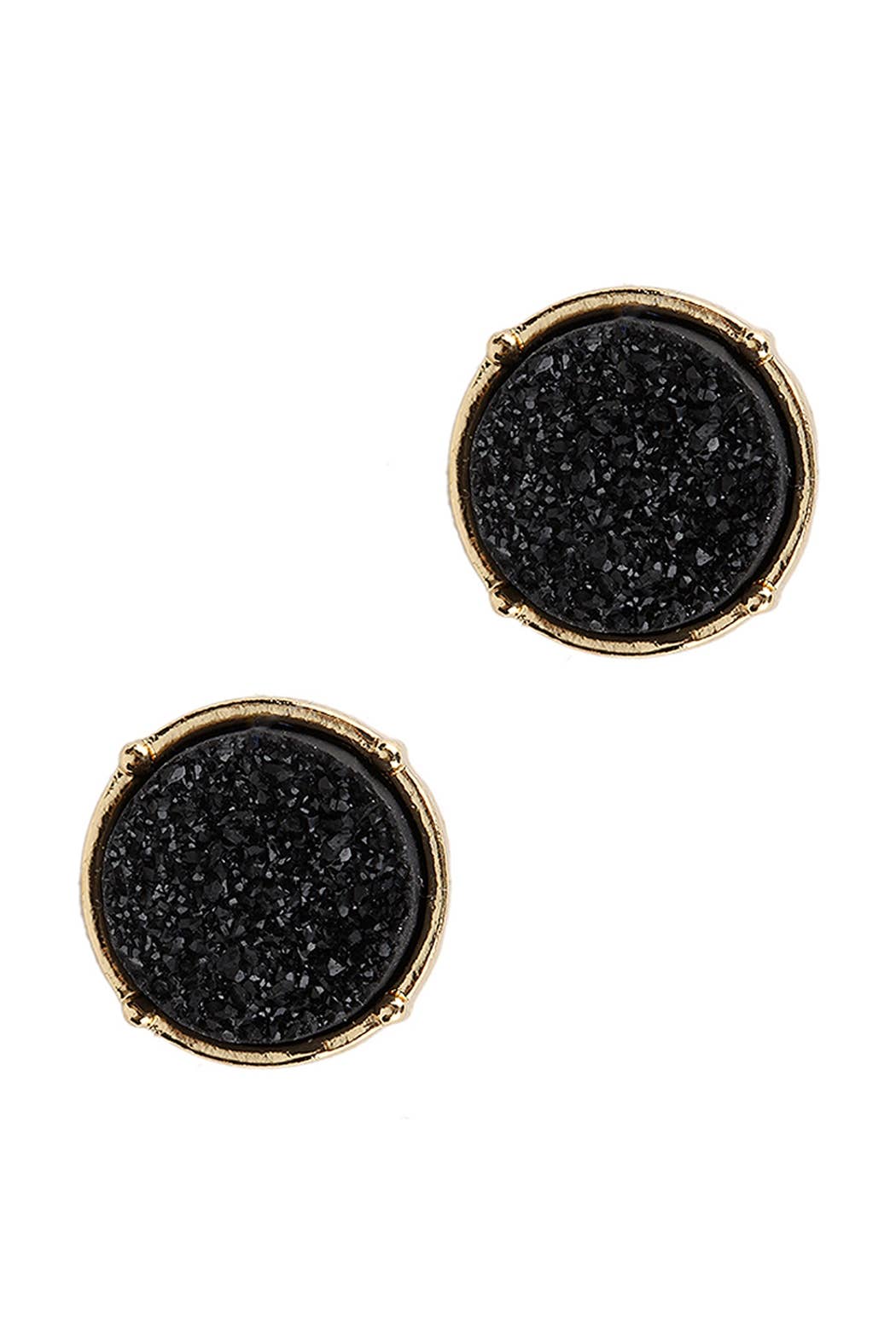 FE1921 - DRUZY ROUND POST EARRINGS: Brown