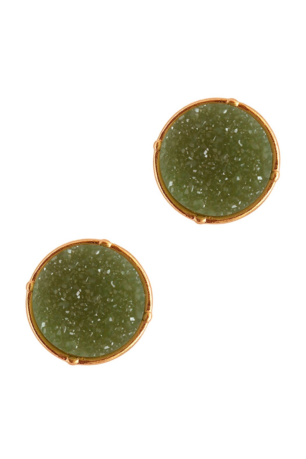 FE1921 - DRUZY ROUND POST EARRINGS: Brown