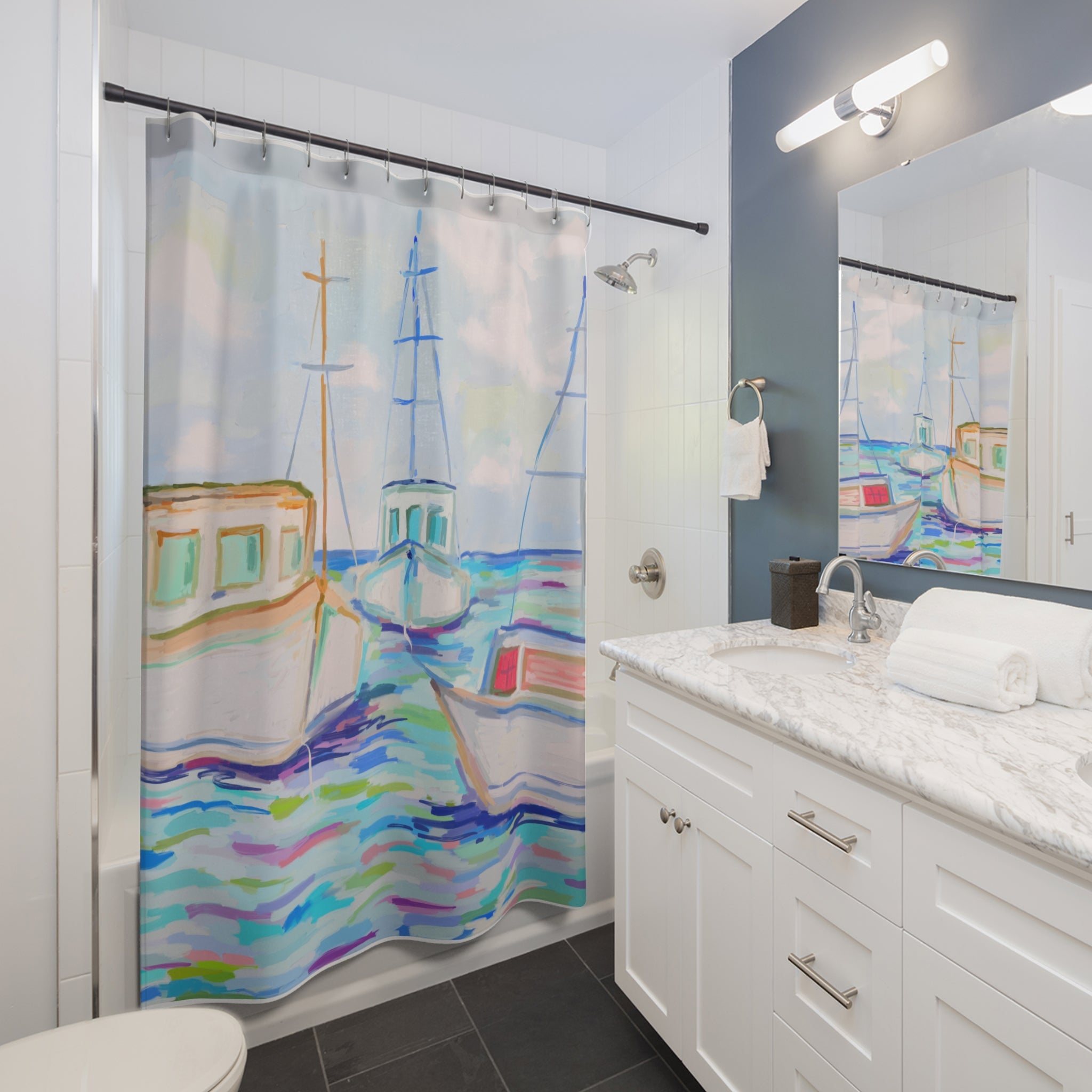 Fishing Boats Shower Curtains