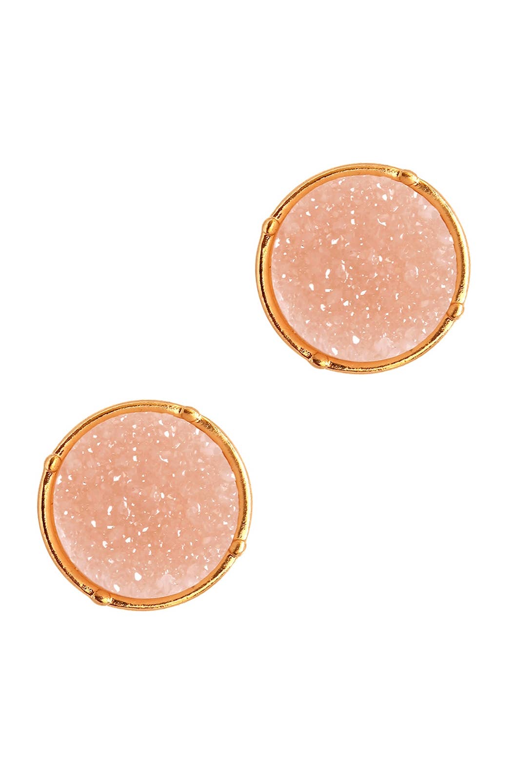 FE1921 - DRUZY ROUND POST EARRINGS: Brown