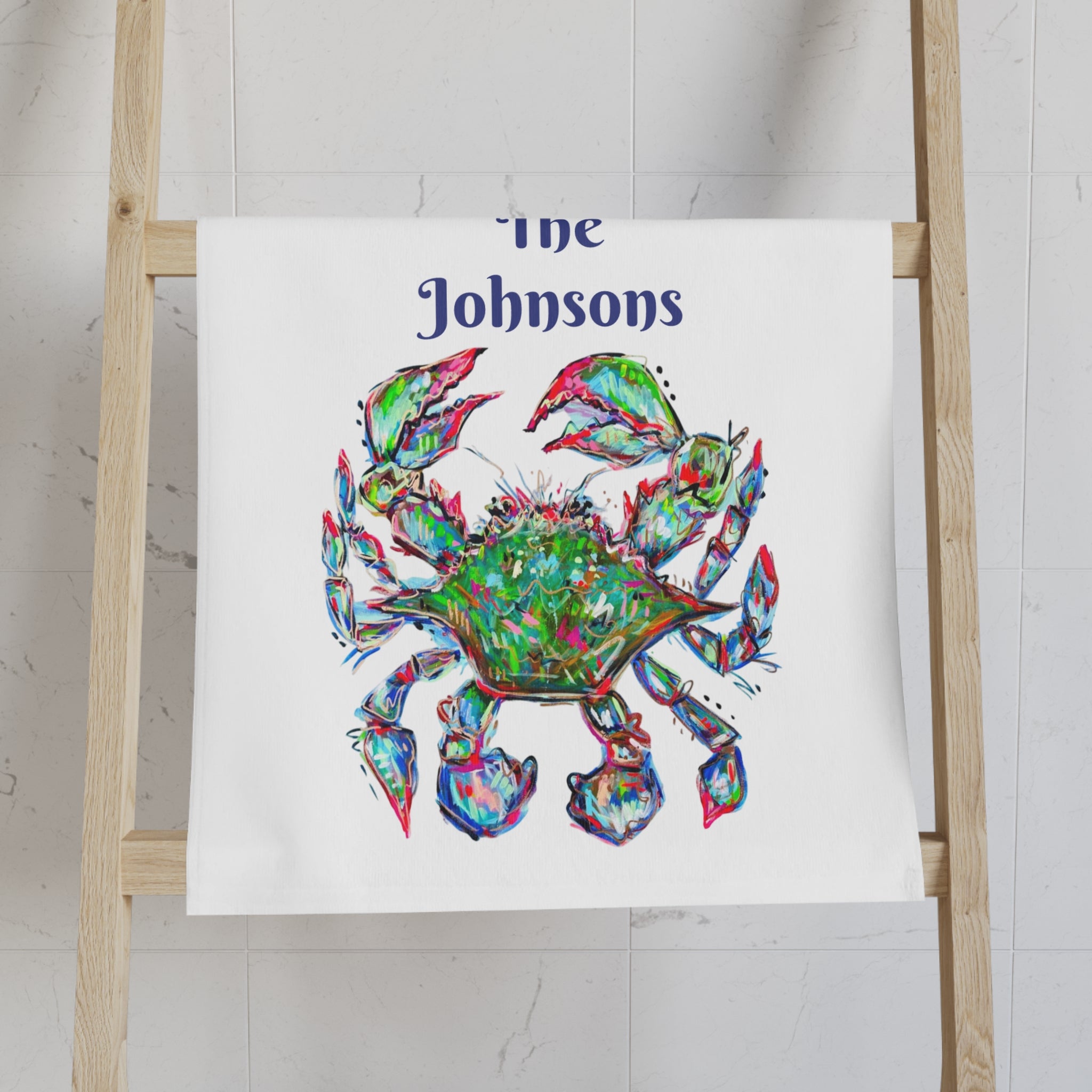 Blue Crab Tea Towel - Free Personalization