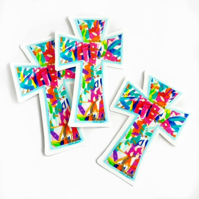 Abstract Cross Sticker