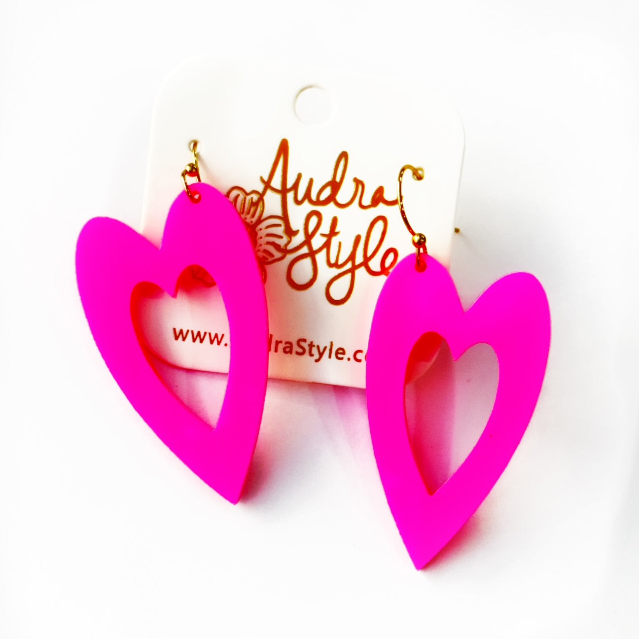 Valentine's Day Heart Dangle - Hot Pink