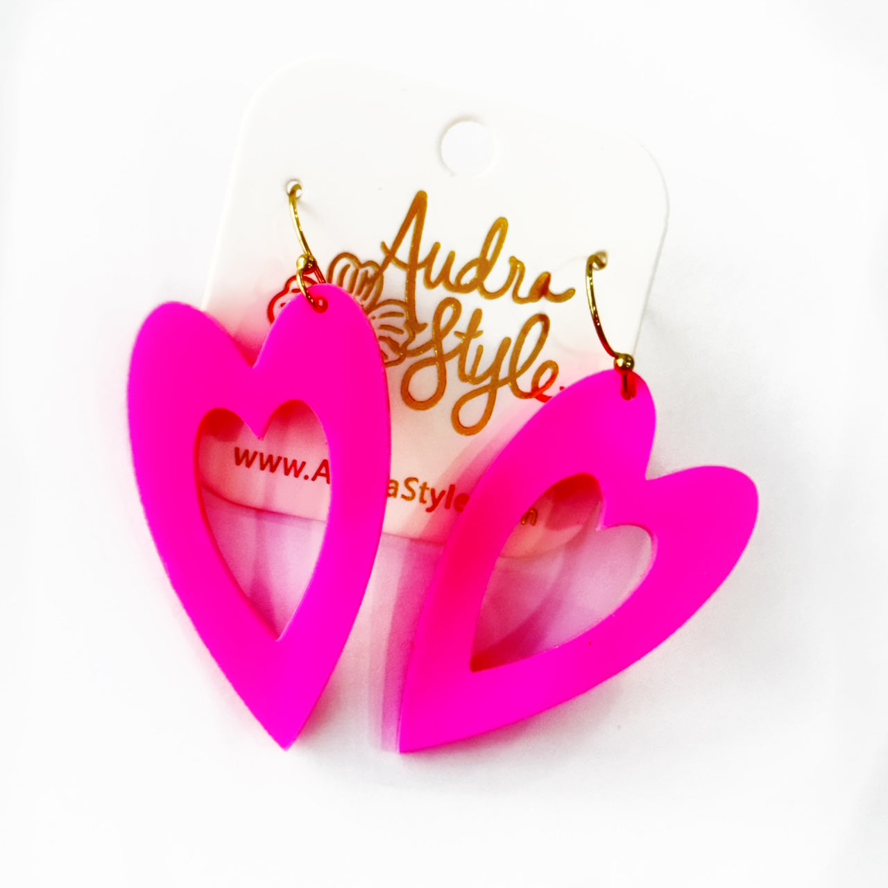 Valentine's Day Heart Dangle - Hot Pink