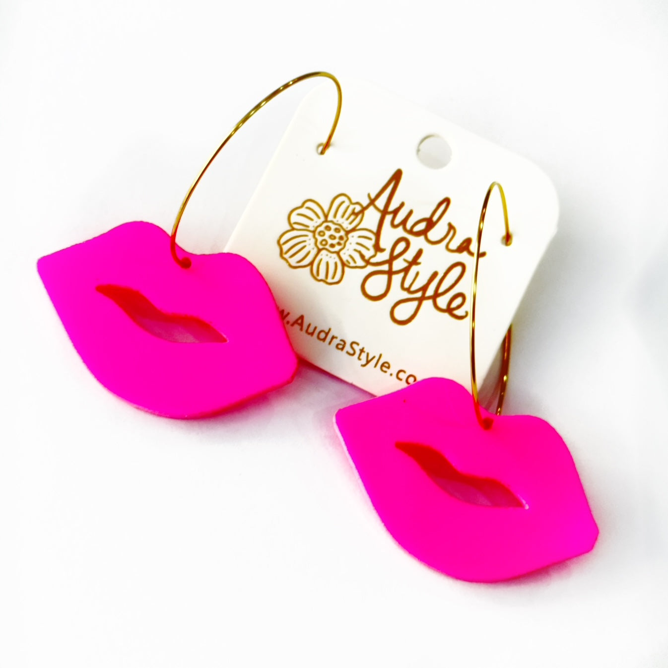 Valentine's Day Earring - Hot Pink Lips