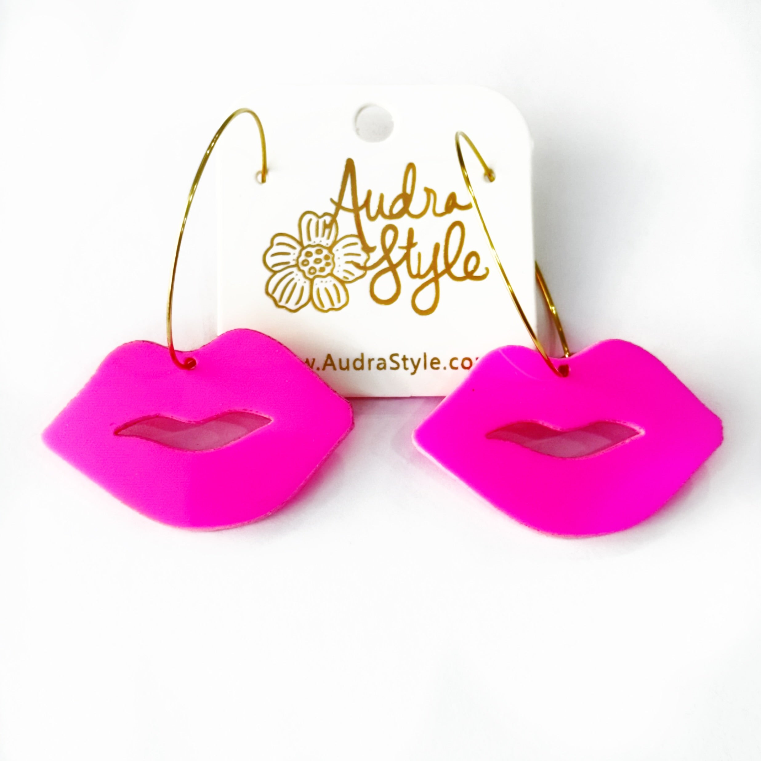 Valentine's Day Earring - Hot Pink Lips