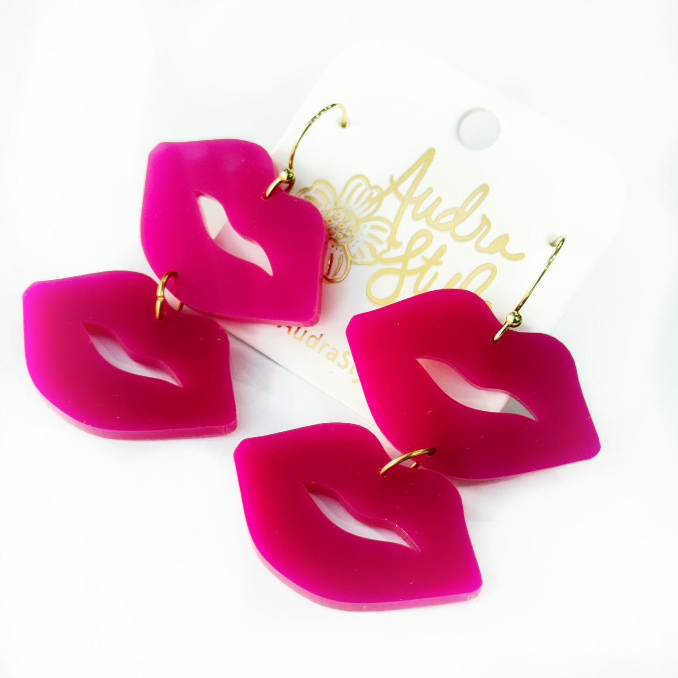 Valentine's Day Earring - Magenta Lips