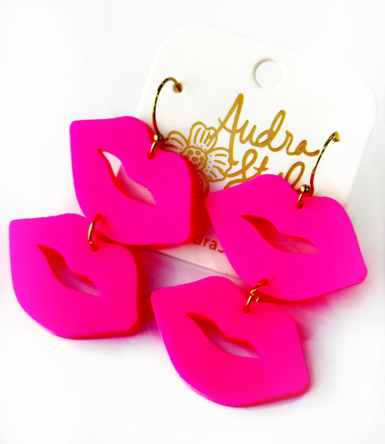 Valentine's Day Earring - Hot Pink Lips