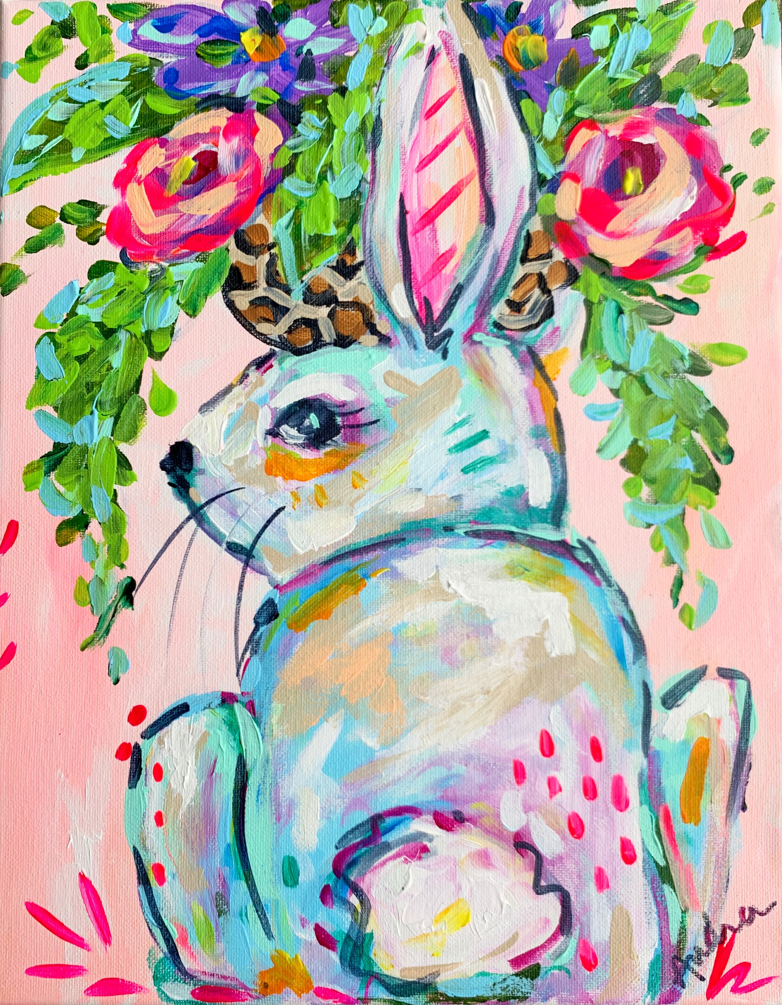 Harvey - Bunny Reproduction Print - On Paper or Canvas - Nursery, Home Dopamine Decor, Wall Art Poster