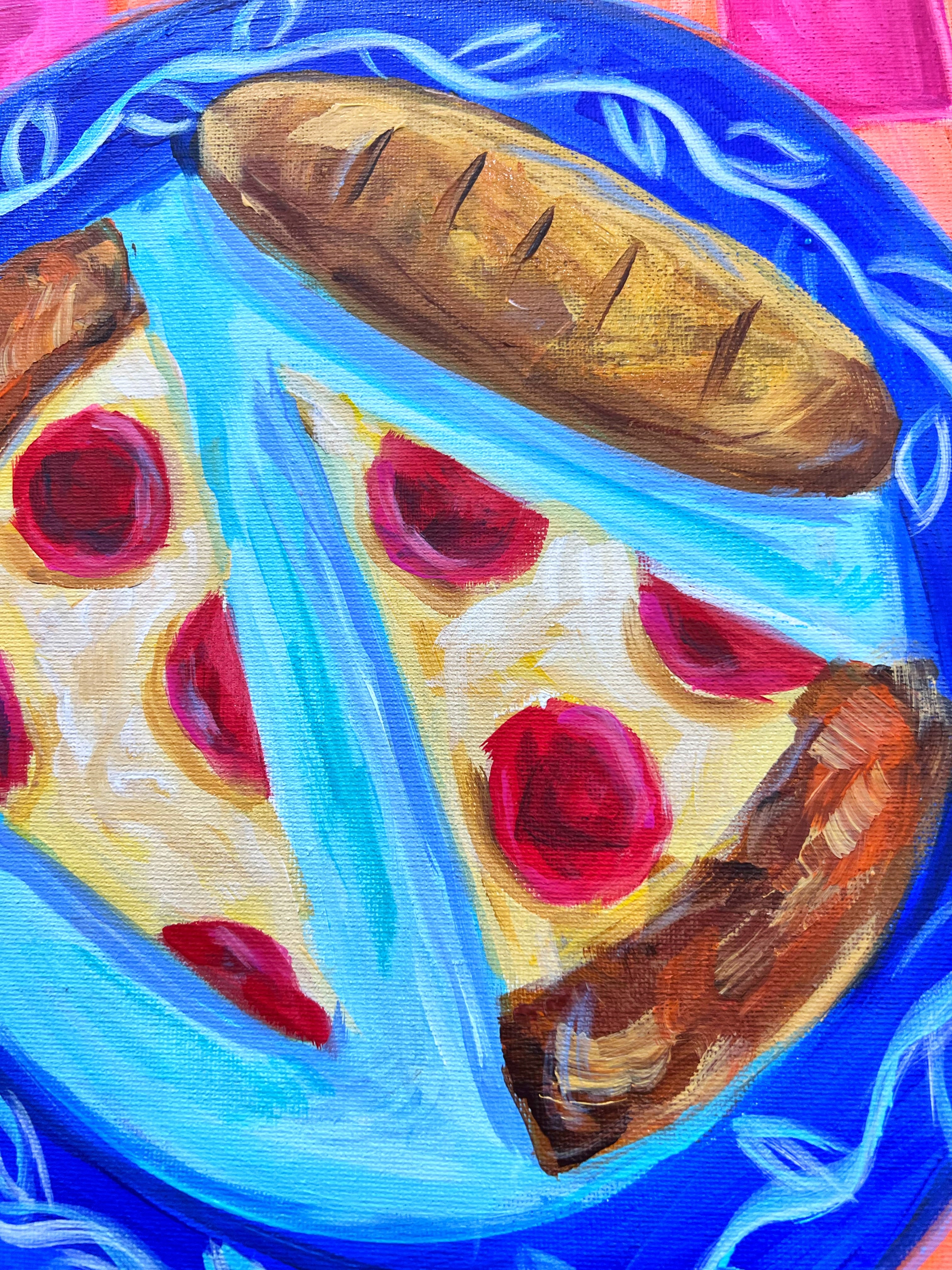 "Pizza and Pepsi" 16x20 Original Painting on Canvas