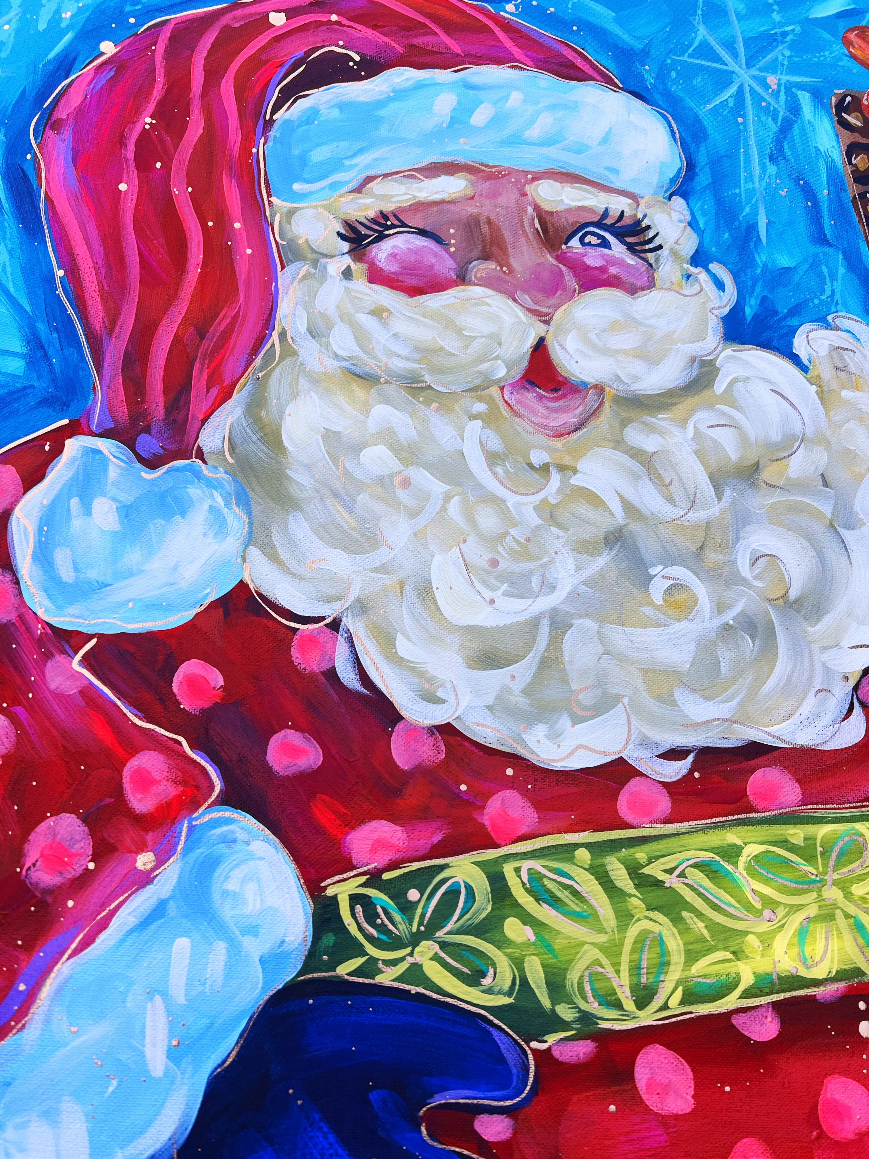 Santa Original Painting on 30"x40" Canvas