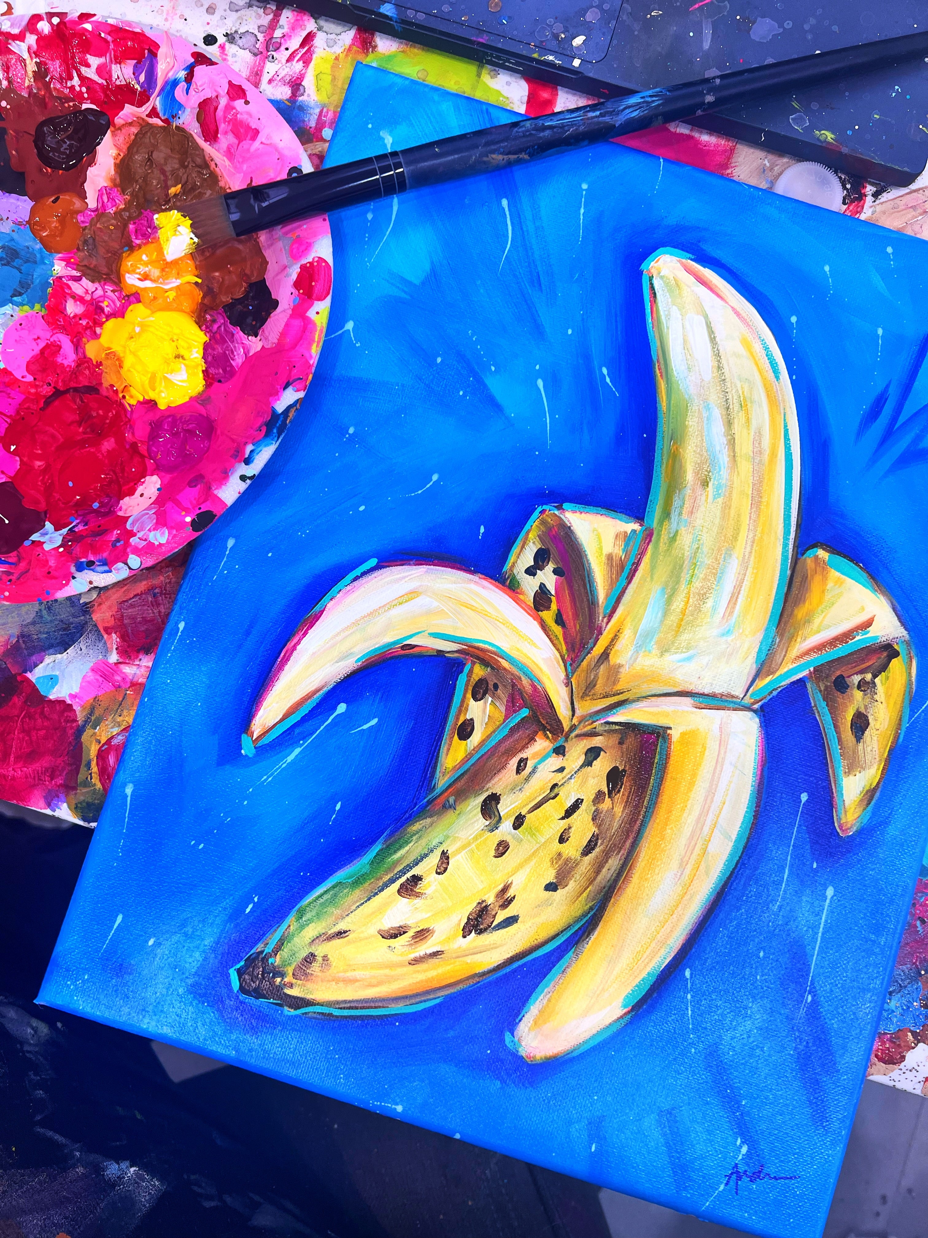 Banana 11x14 Original Painting on Canvas