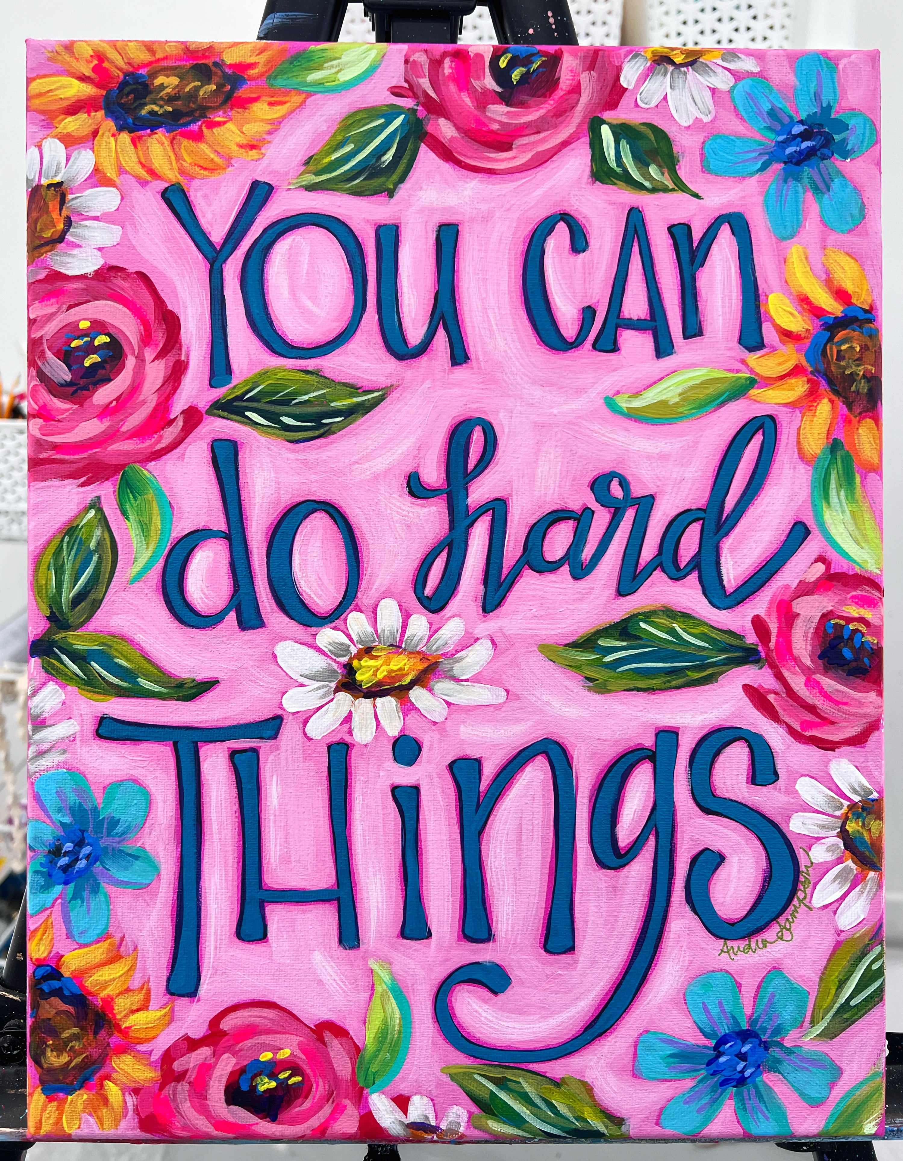 11x14" Original Quote Painting on Canvas - You Can Do Hard Things