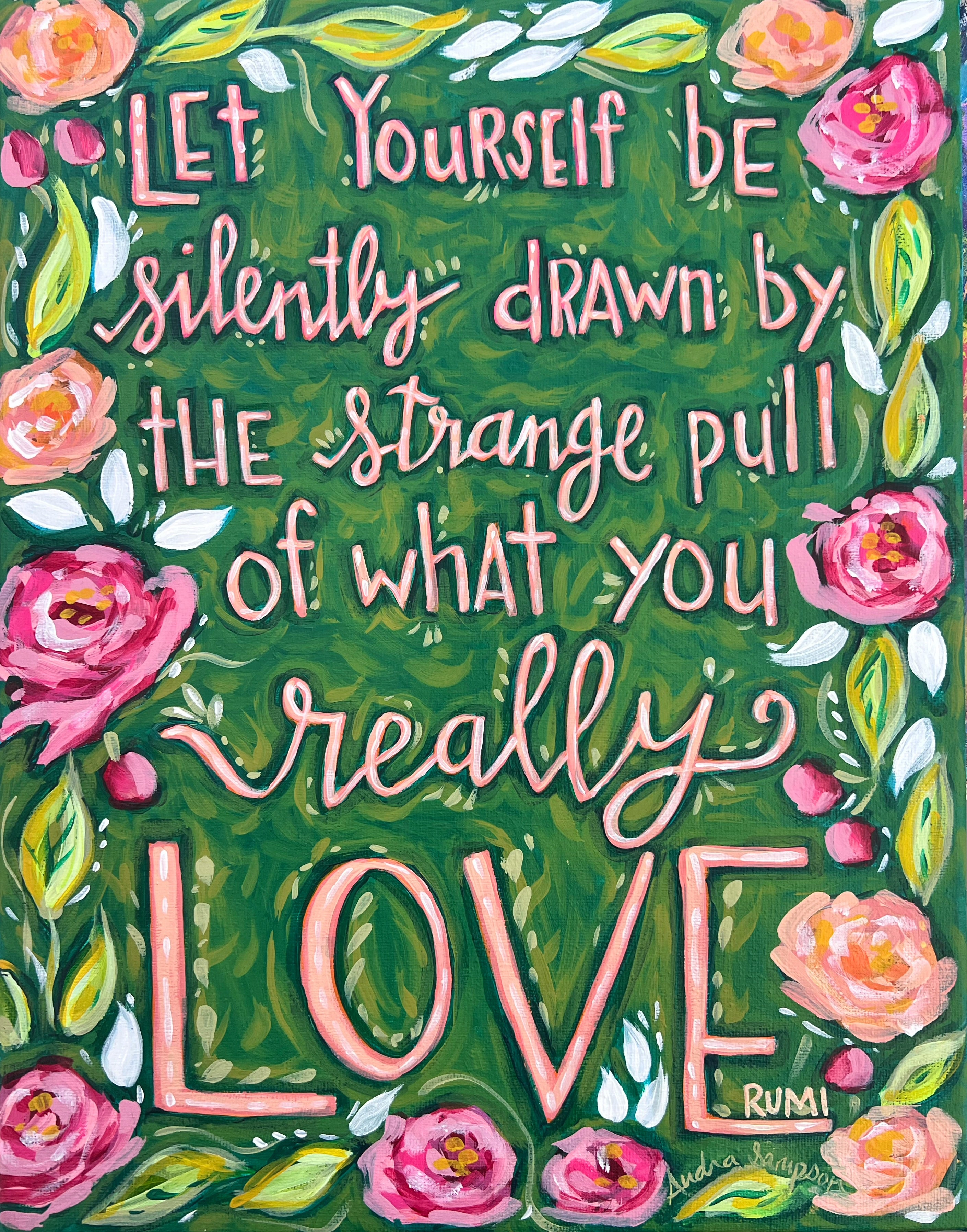 11x14" Original Quote Painting on Canvas - Rumi