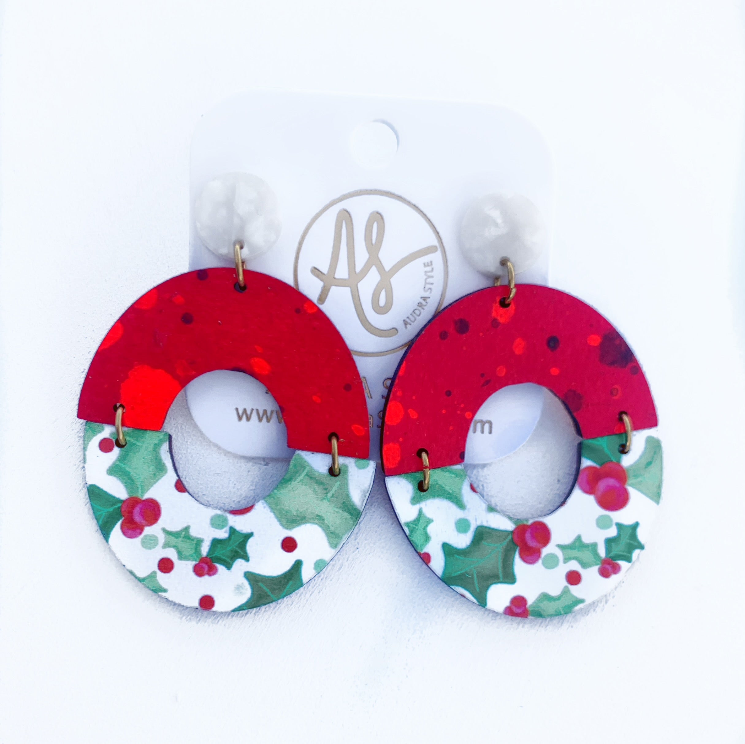 Christmas Earring - Amanda Holly and Red