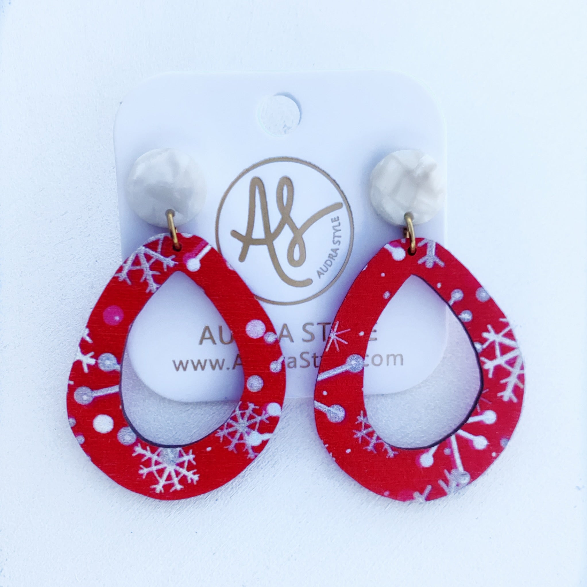 Christmas Earring - Miranda - Crimson Snowflake