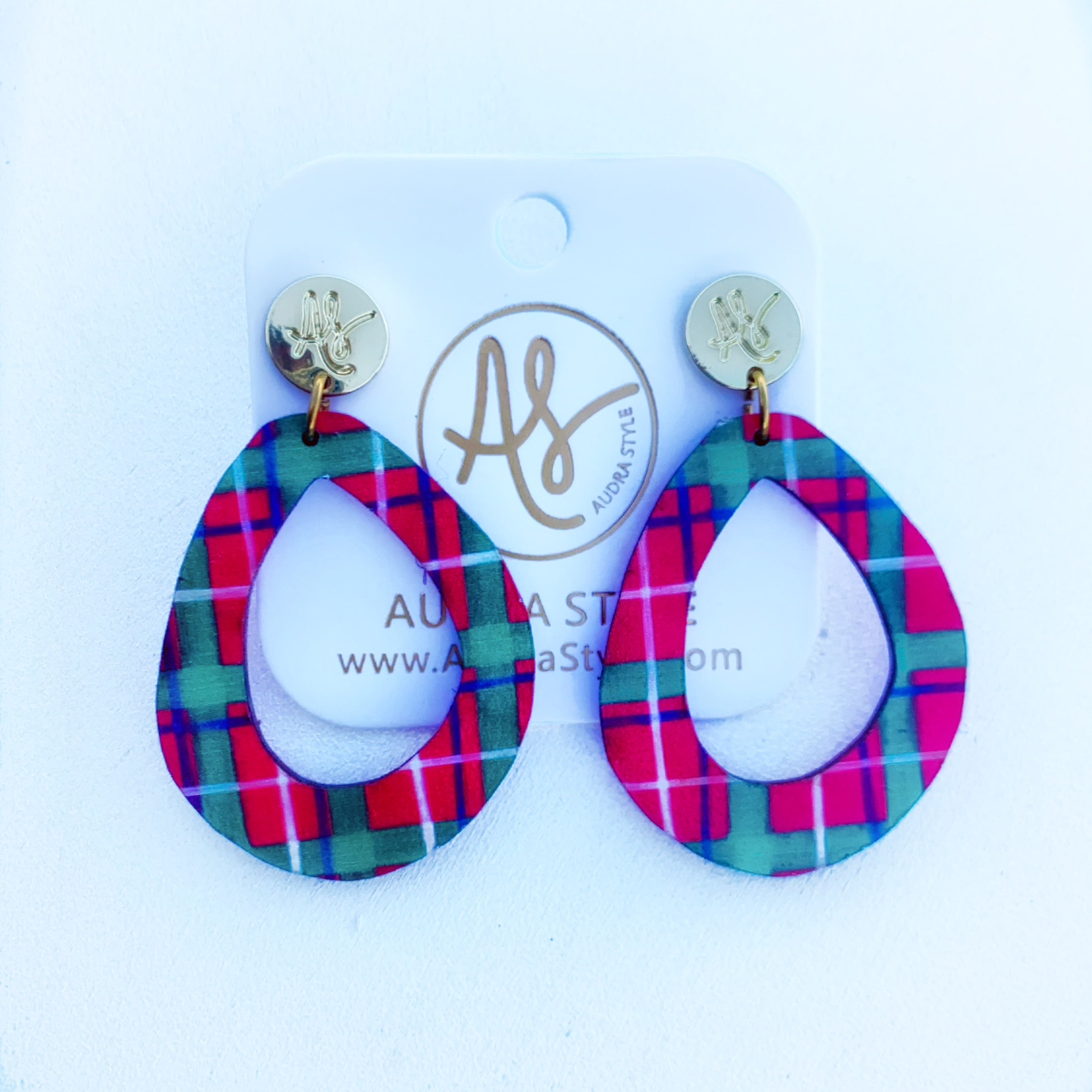 Christmas Earring - Miranda - Christmas Plaid