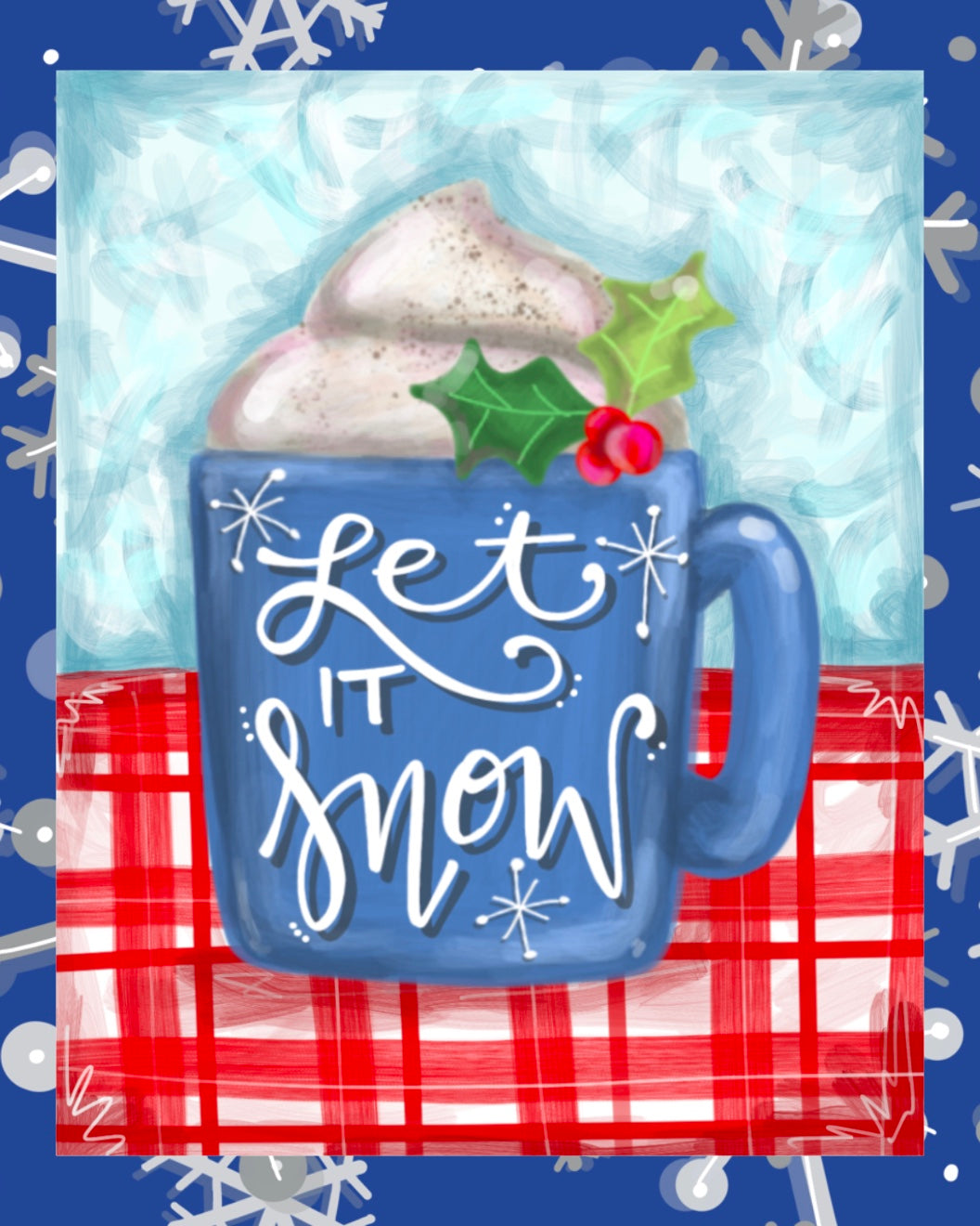 Christmas Canvas - Let it Snow Blue Mug