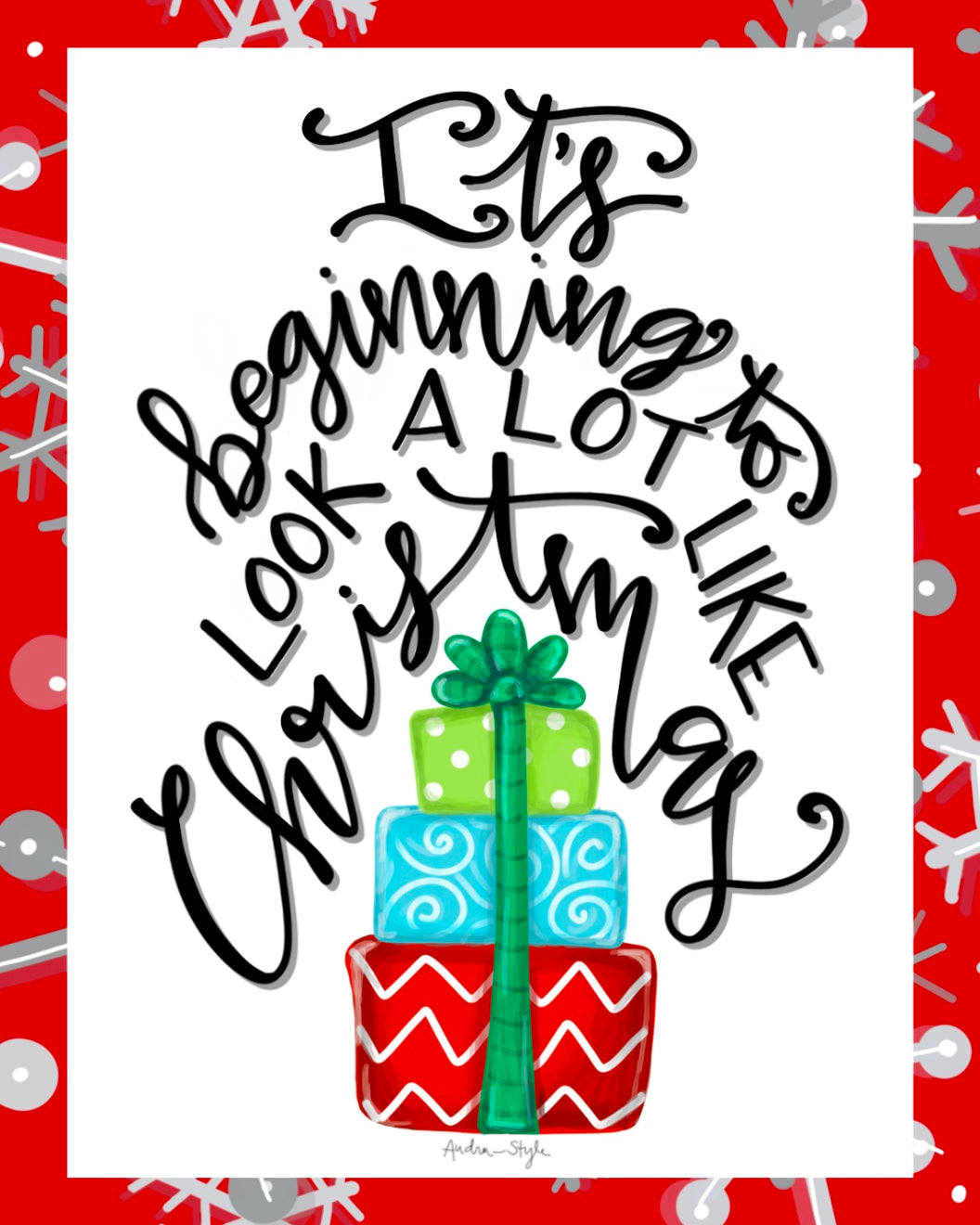 Christmas Canvas - Look A lot Like Christmas Stacked Gift