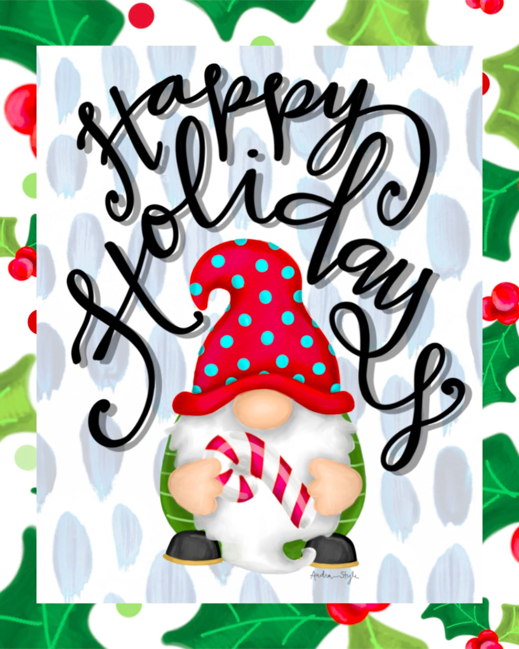 Christmas Canvas - Happy Holidays Gnome #2