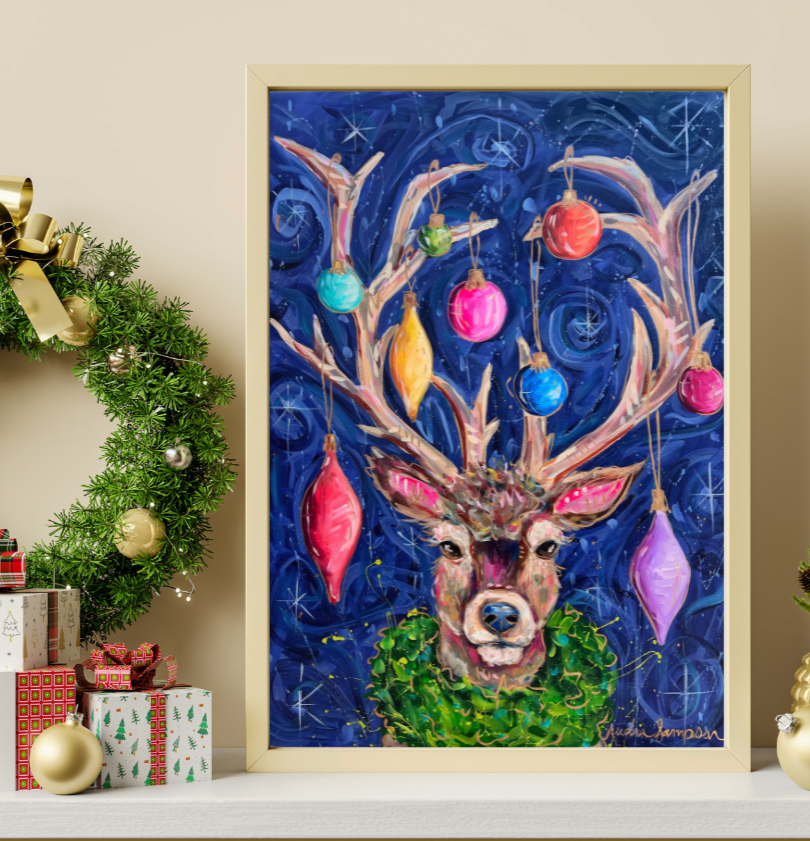 Reindeer Reproduction - Paper Print or Canvas