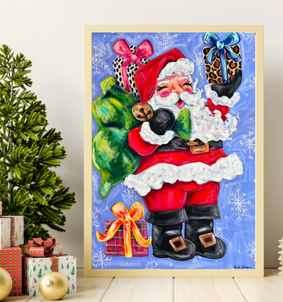 Santa Claus Reproduction Print - On Paper or Canvas