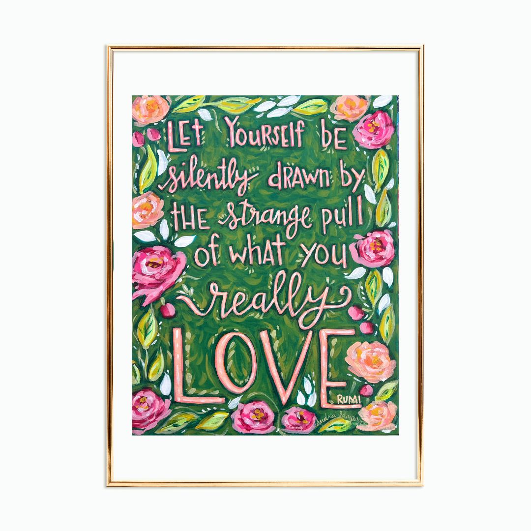 Rumi Quote Reproduction Print - On Paper or Canvas - Dopamine Decor, Colorful Wall Art Poster