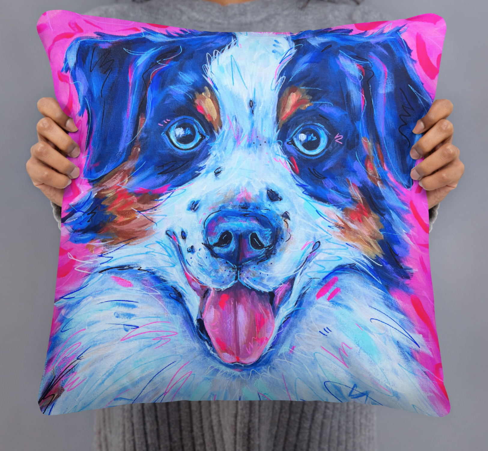 Australian Shepherd 18x18" Throw Pillow