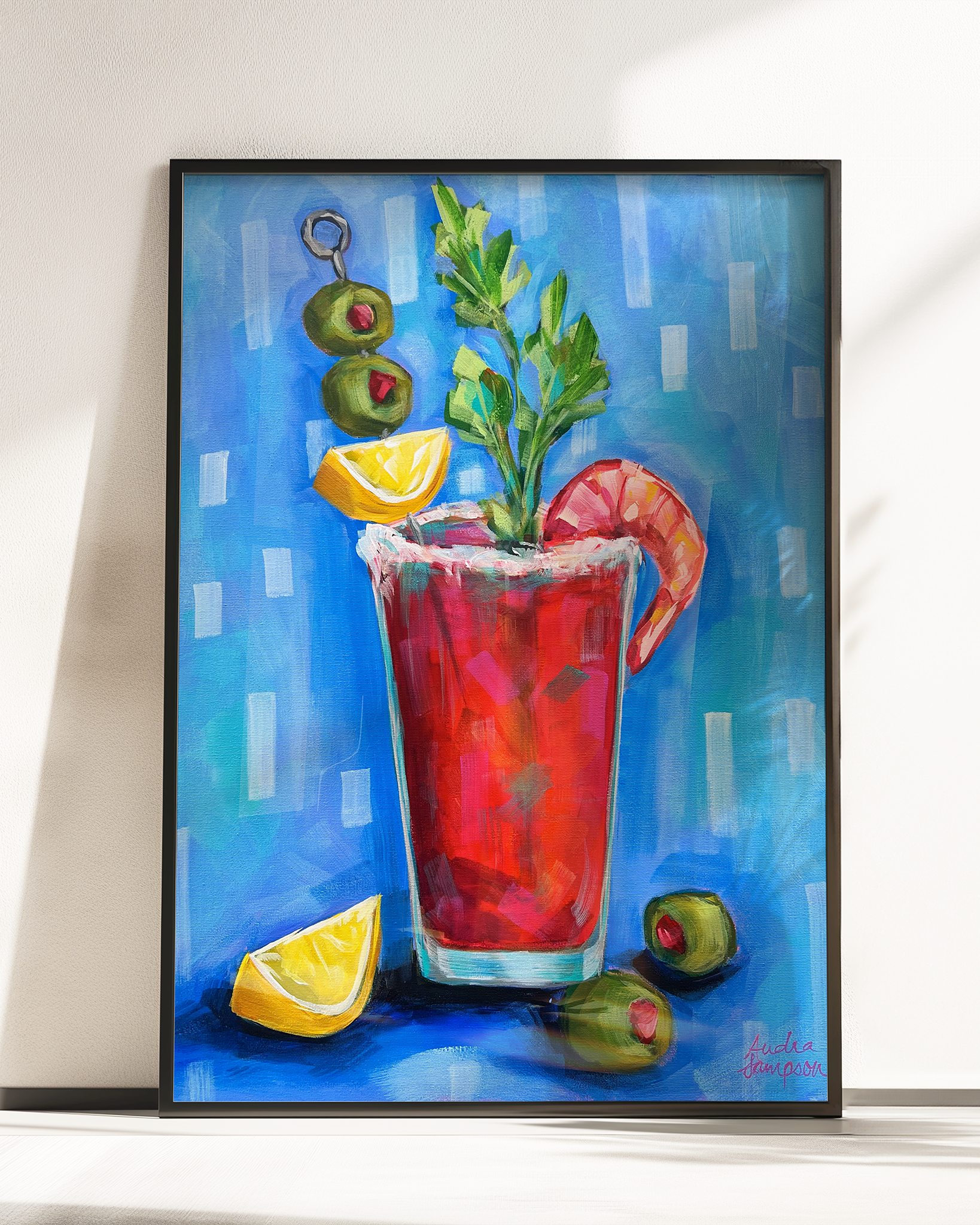 Bloody Mary Reproduction - Paper Print or Canvas - Retro Food Dopamine Decor, Kitchen Bar Wall Art