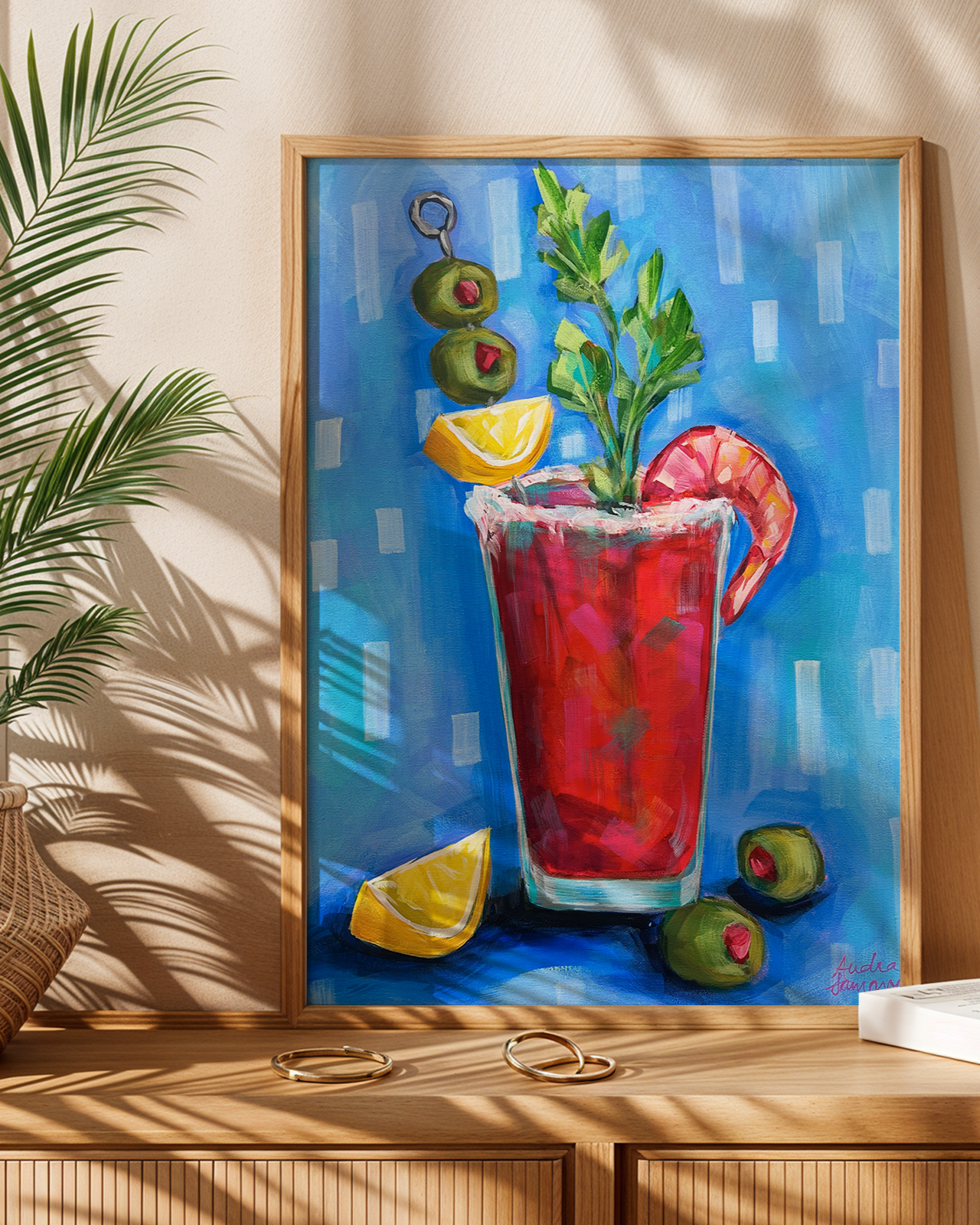 Bloody Mary Reproduction - Paper Print or Canvas - Retro Food Dopamine Decor, Kitchen Bar Wall Art