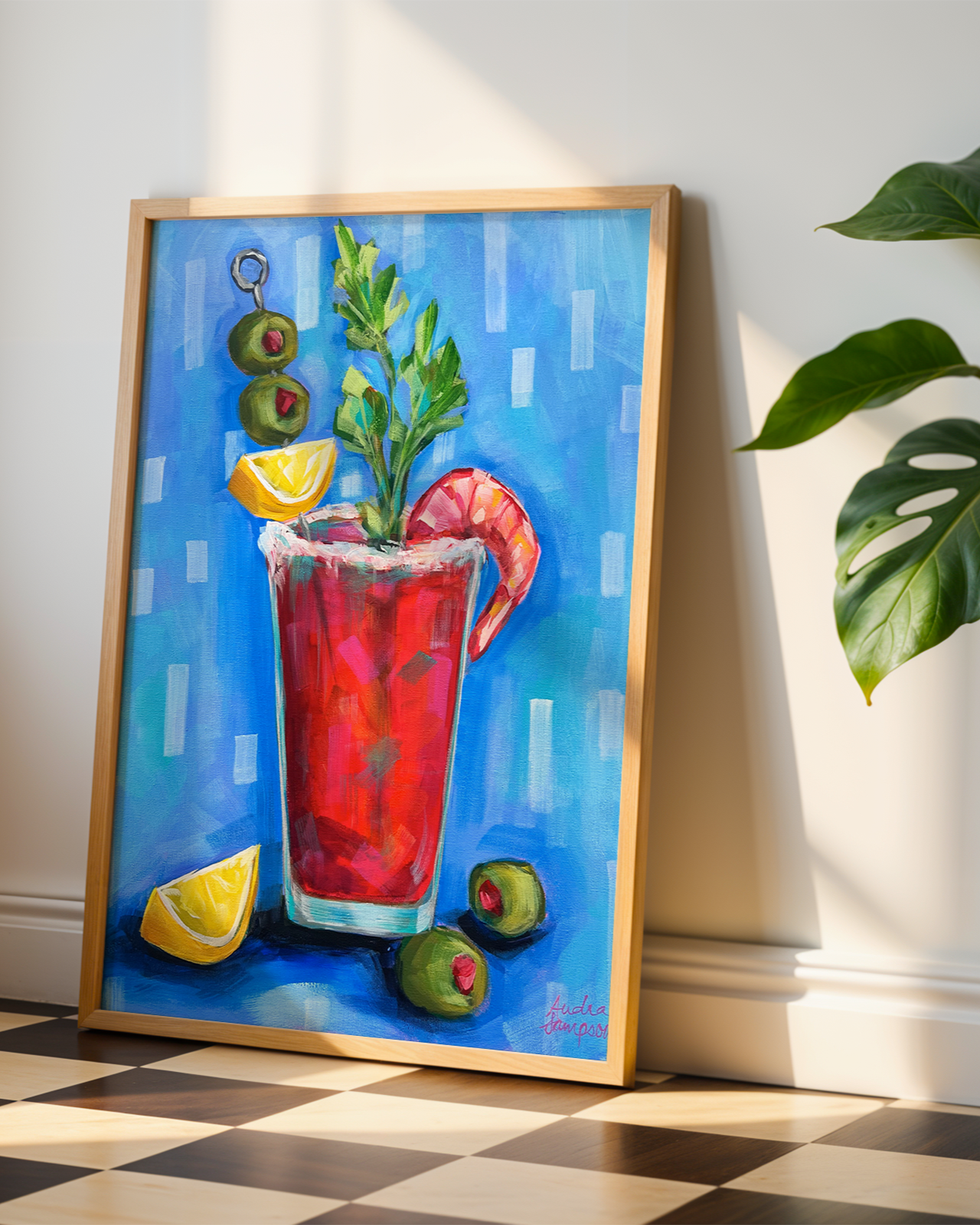 Bloody Mary Reproduction - Paper Print or Canvas - Retro Food Dopamine Decor, Kitchen Bar Wall Art