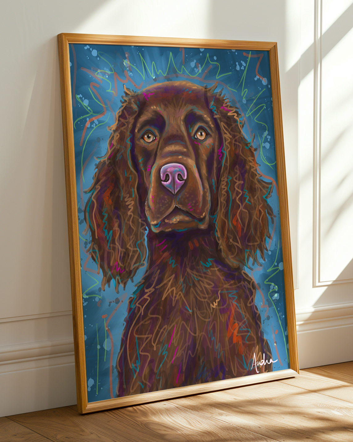 Boykin Spaniel Print on Paper or Canvas - Pet Art, Dog Poster, Colorful Wall Art, Dog Gift, Dopamine Decor