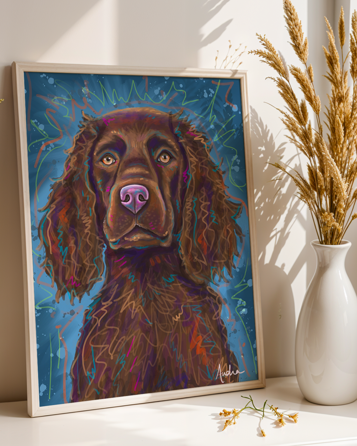 Boykin Spaniel Print on Paper or Canvas - Pet Art, Dog Poster, Colorful Wall Art, Dog Gift, Dopamine Decor