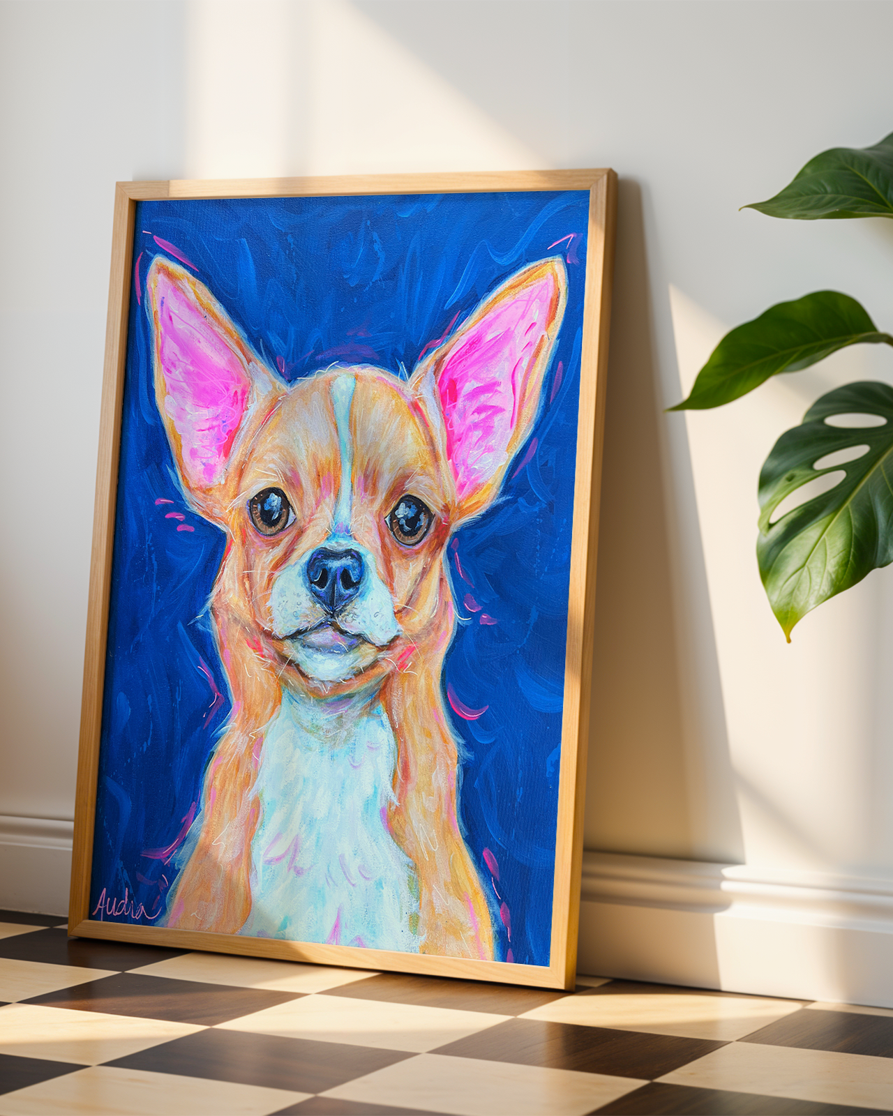 Chihuahua Print on Paper or Canvas - Pet Art, Dog Poster, Colorful Wall Art, Dog Gift, Dopamine Decor