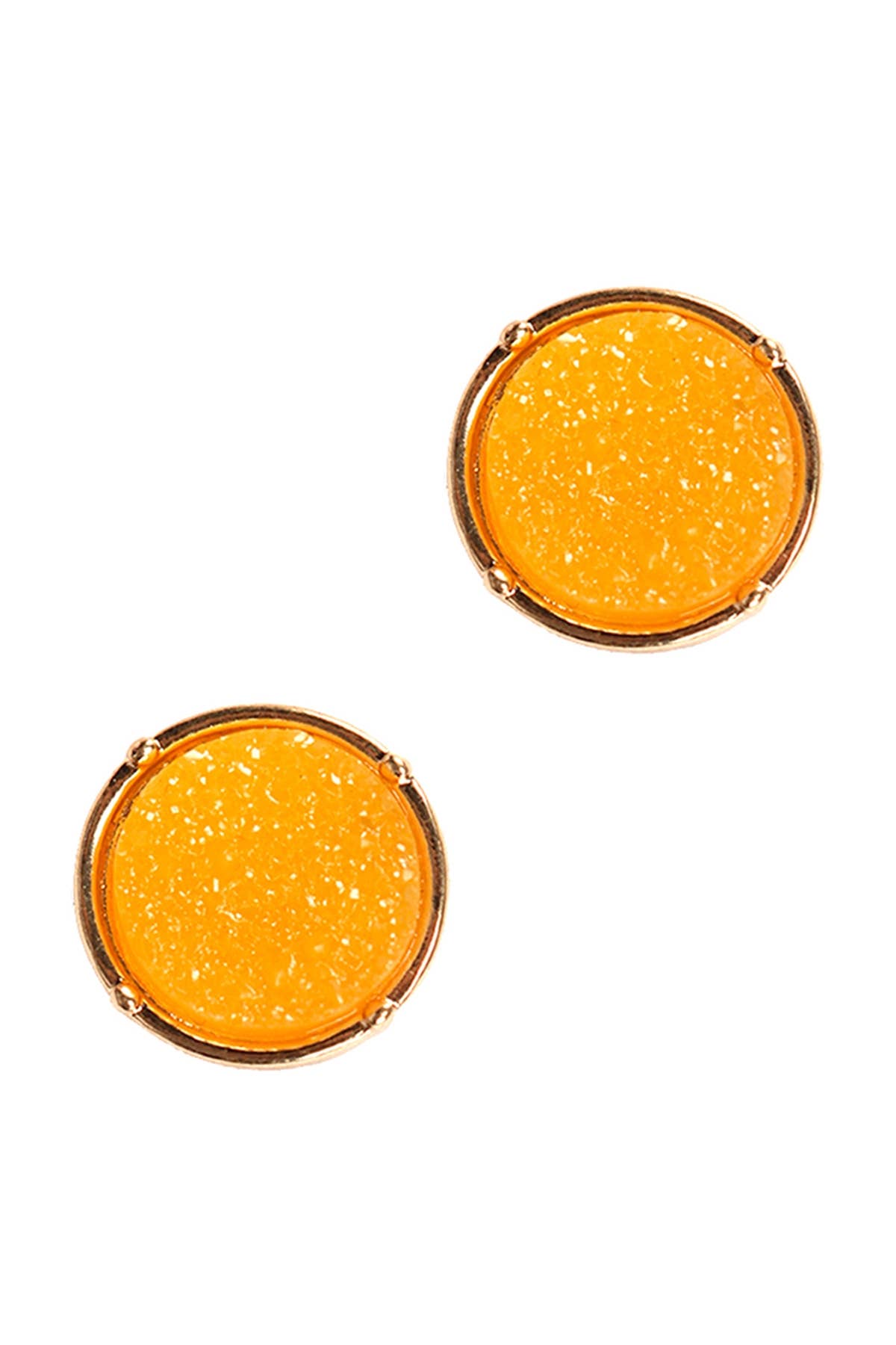 FE1921 - DRUZY ROUND POST EARRINGS: White