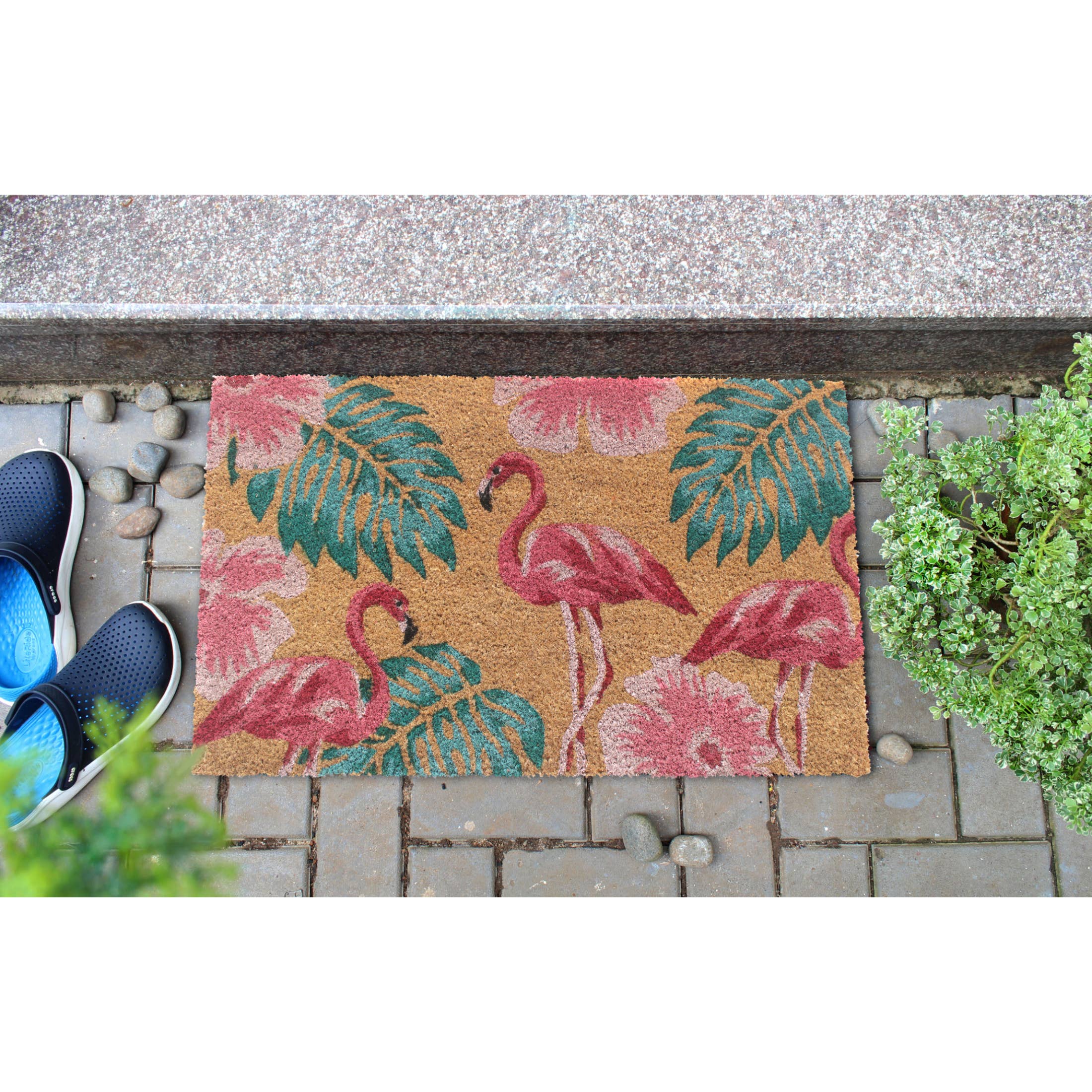 Doormat - Flamingo Doormat: 18"x30" Rug