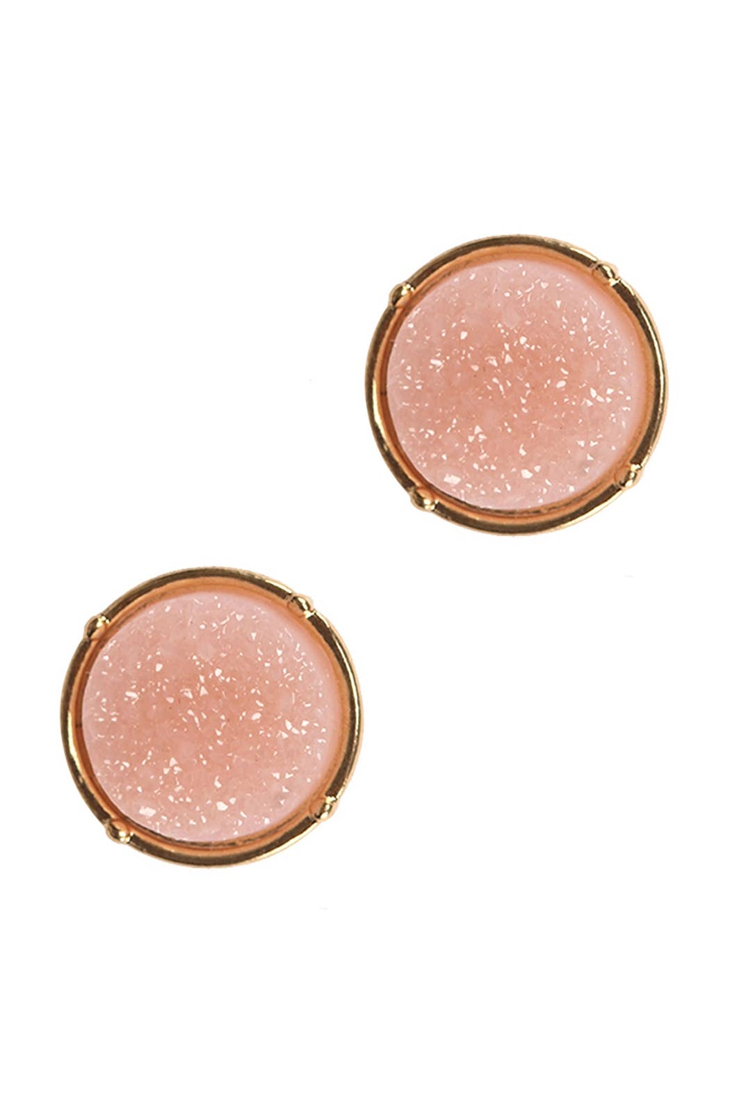 FE1921 - DRUZY ROUND POST EARRINGS: Brown