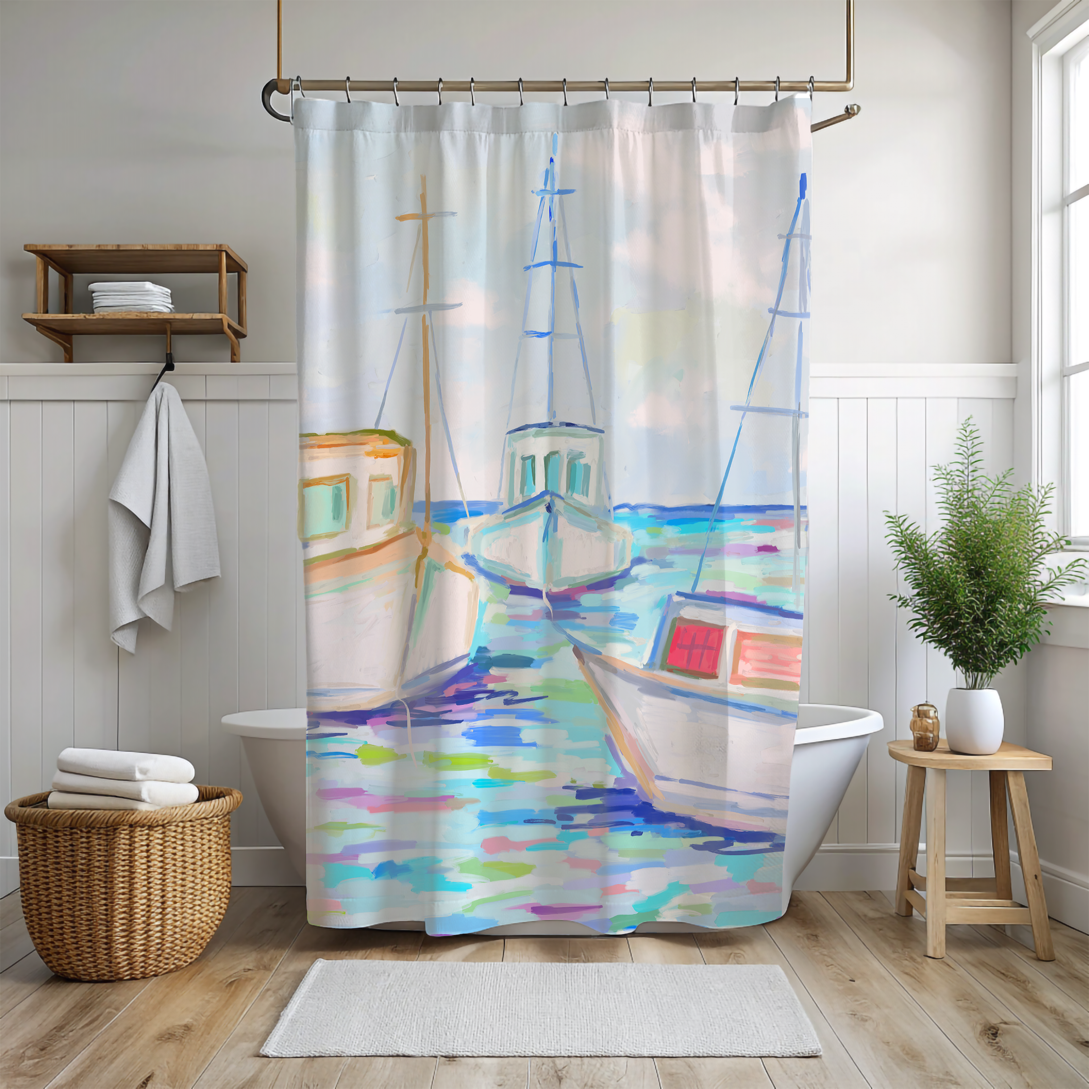 Fishing Boats Shower Curtains