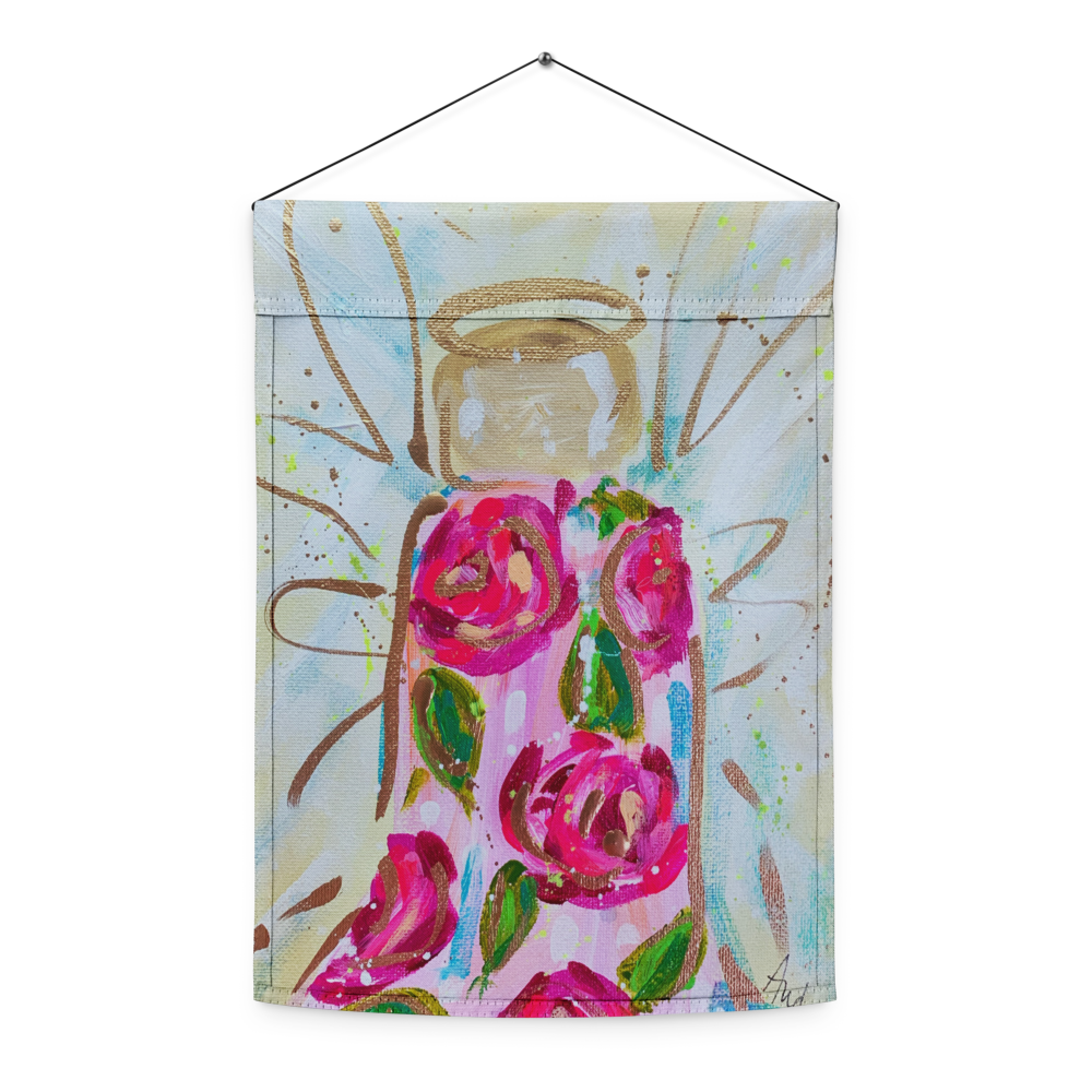 Rose Angel Garden flag