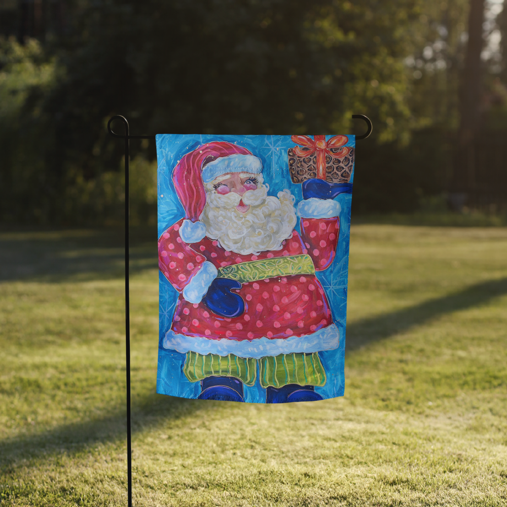 Striped Pant Santa Garden flag